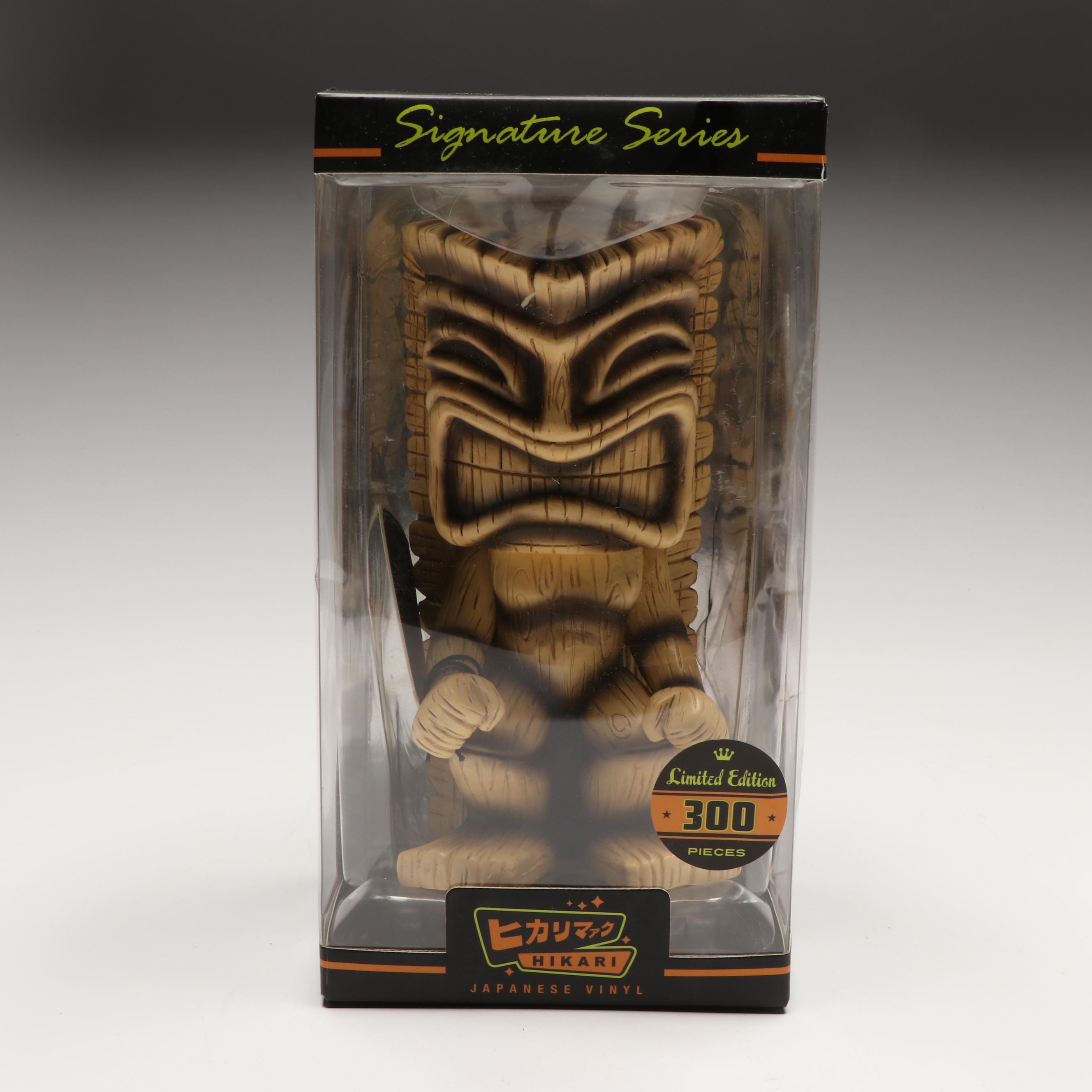 Alaskan "The Legend of Sun and Raven" Carved Wood Totem with Other Décor