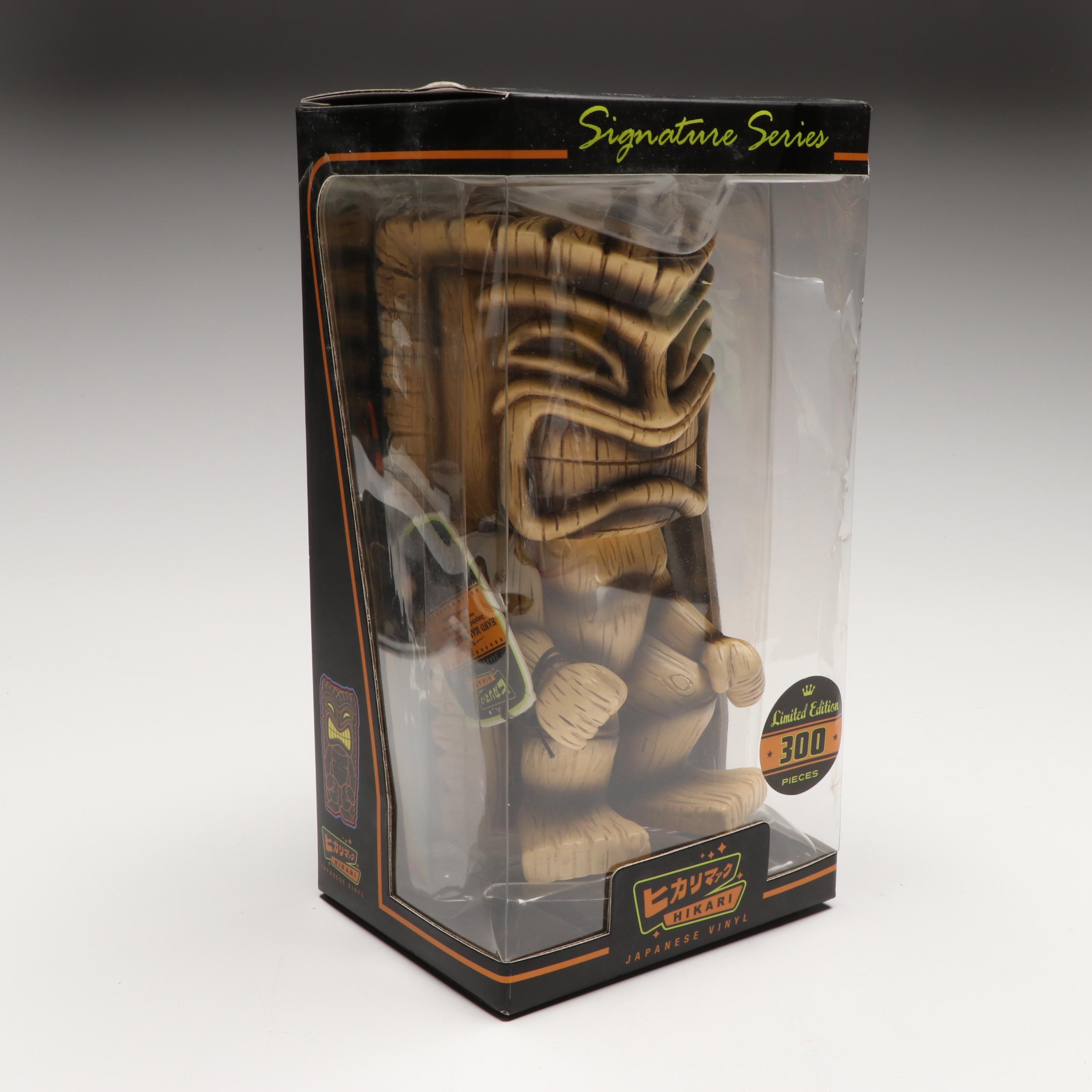 Alaskan "The Legend of Sun and Raven" Carved Wood Totem with Other Décor