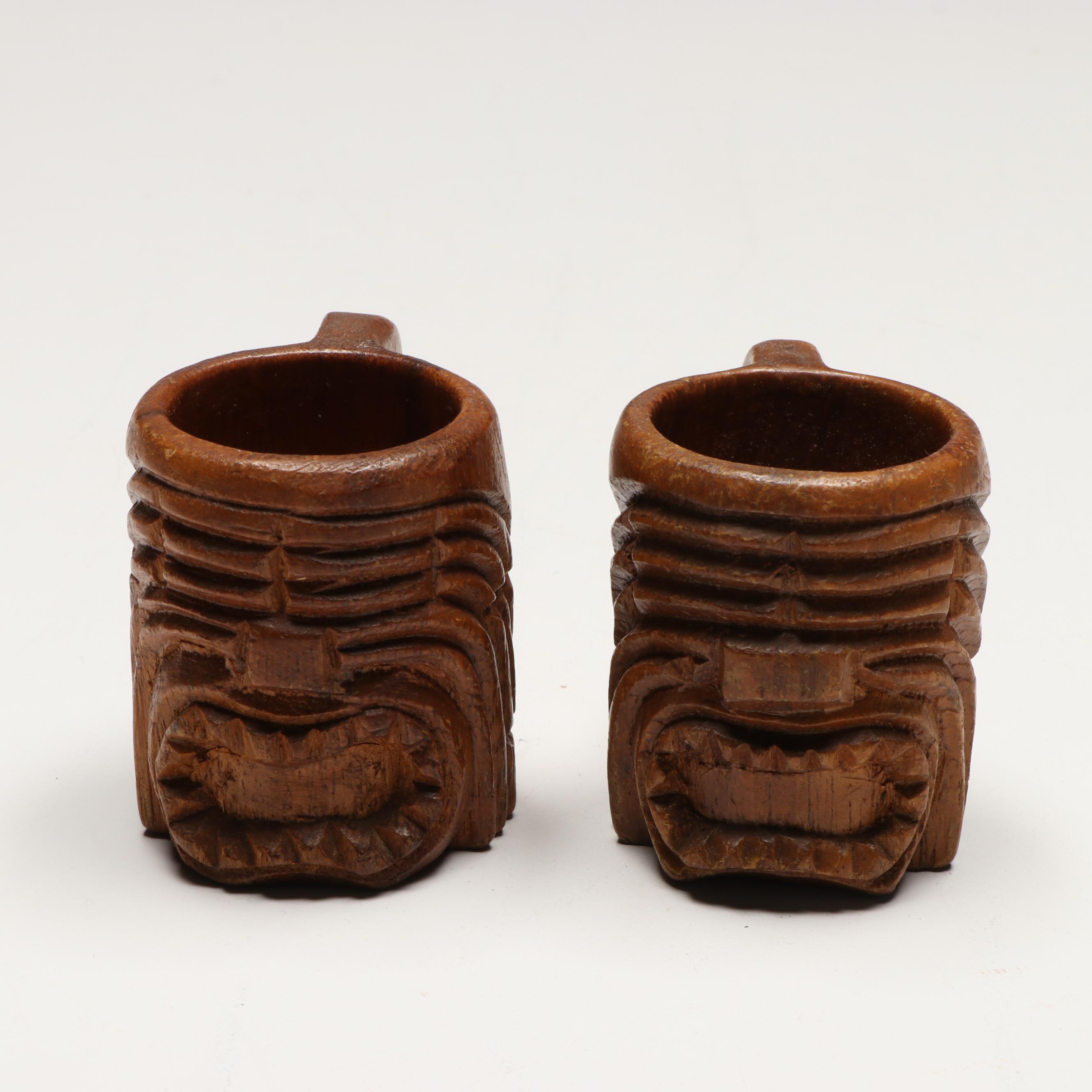 Alaskan "The Legend of Sun and Raven" Carved Wood Totem with Other Décor