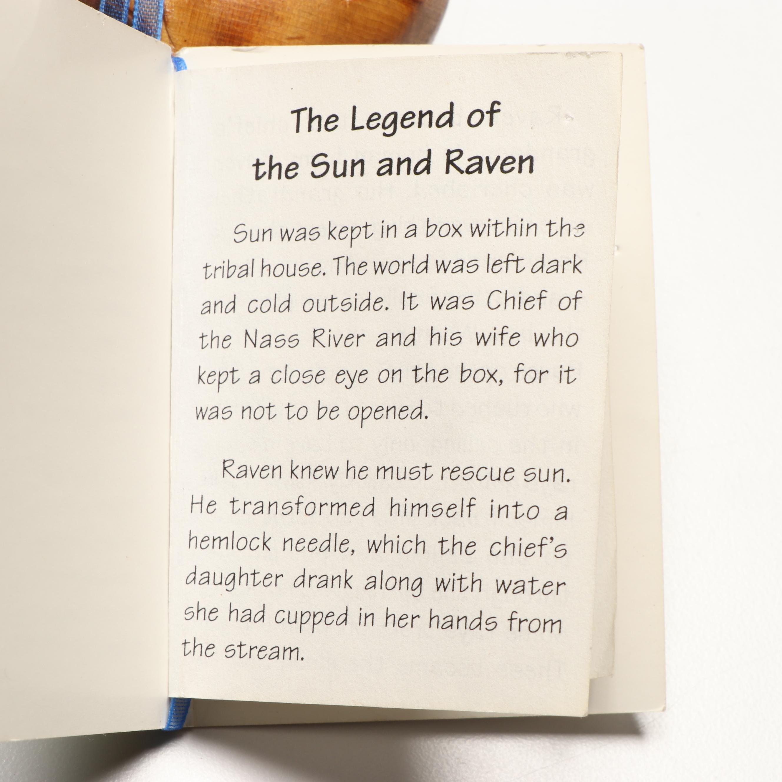 Alaskan "The Legend of Sun and Raven" Carved Wood Totem with Other Décor