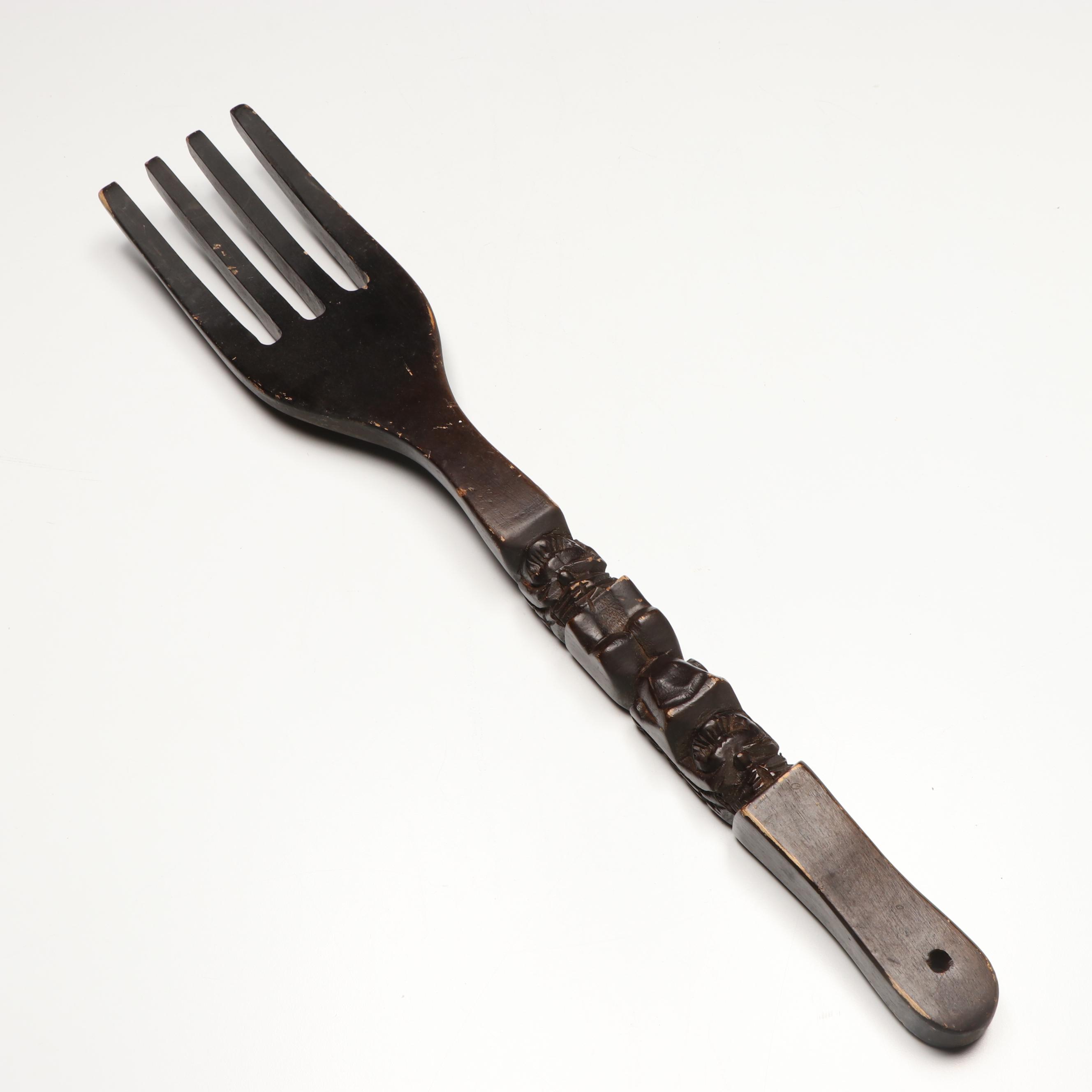 Alaskan "The Legend of Sun and Raven" Carved Wood Totem with Other Décor