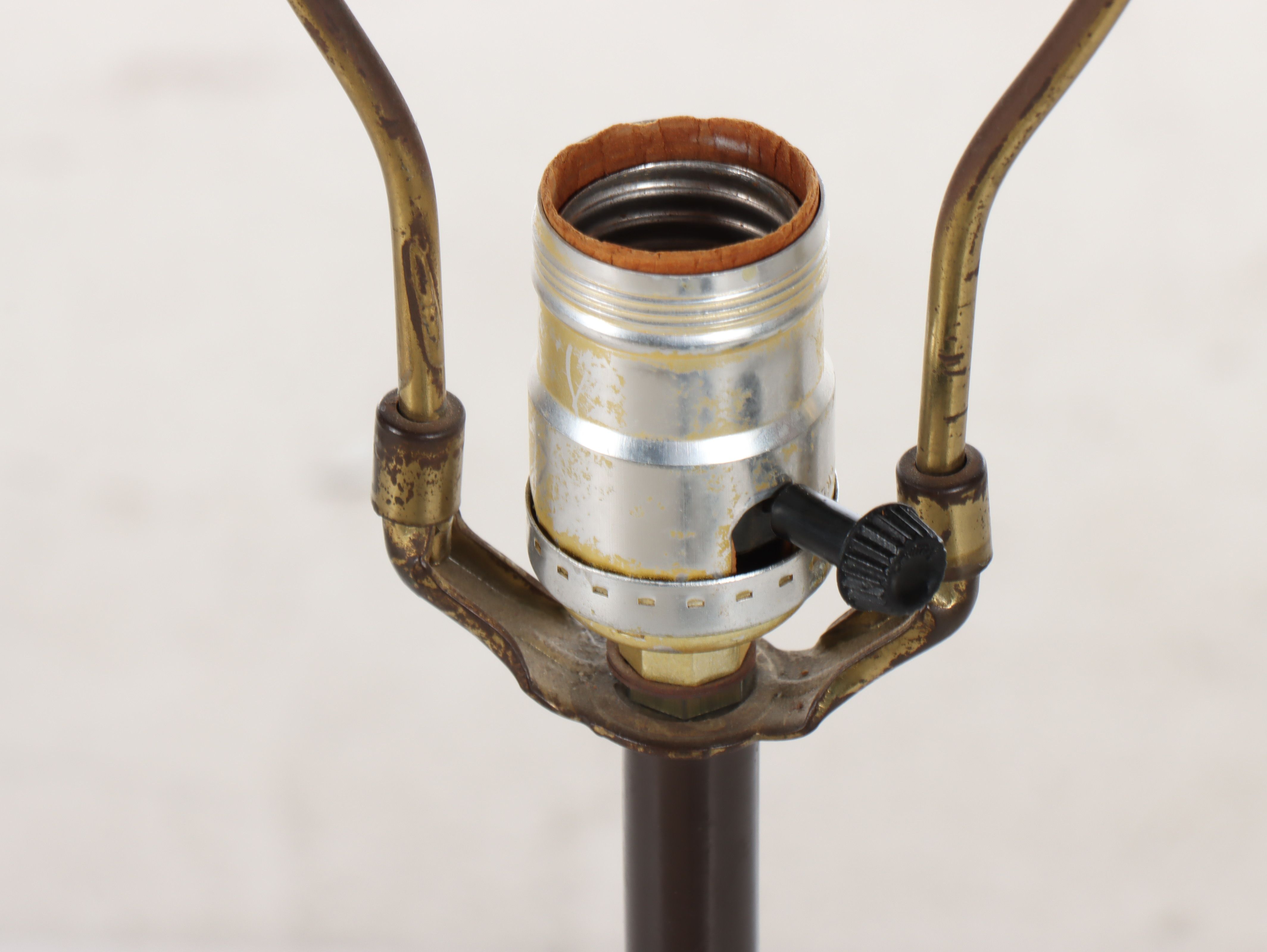 Mid Century Modern Lamp with Woven Shade Attributed to Maria Kipp, Circa 1960s