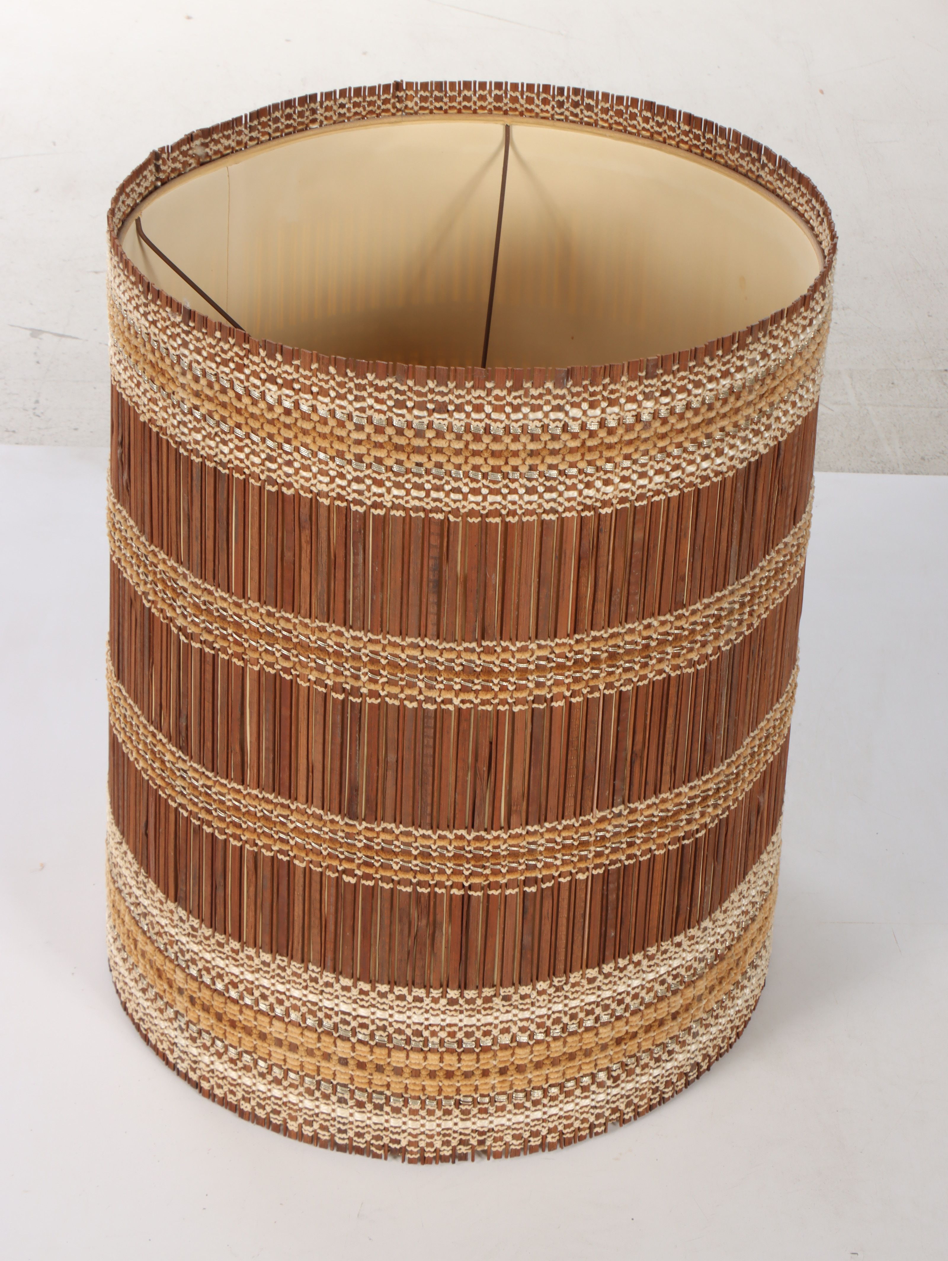 Mid Century Modern Lamp with Woven Shade Attributed to Maria Kipp, Circa 1960s