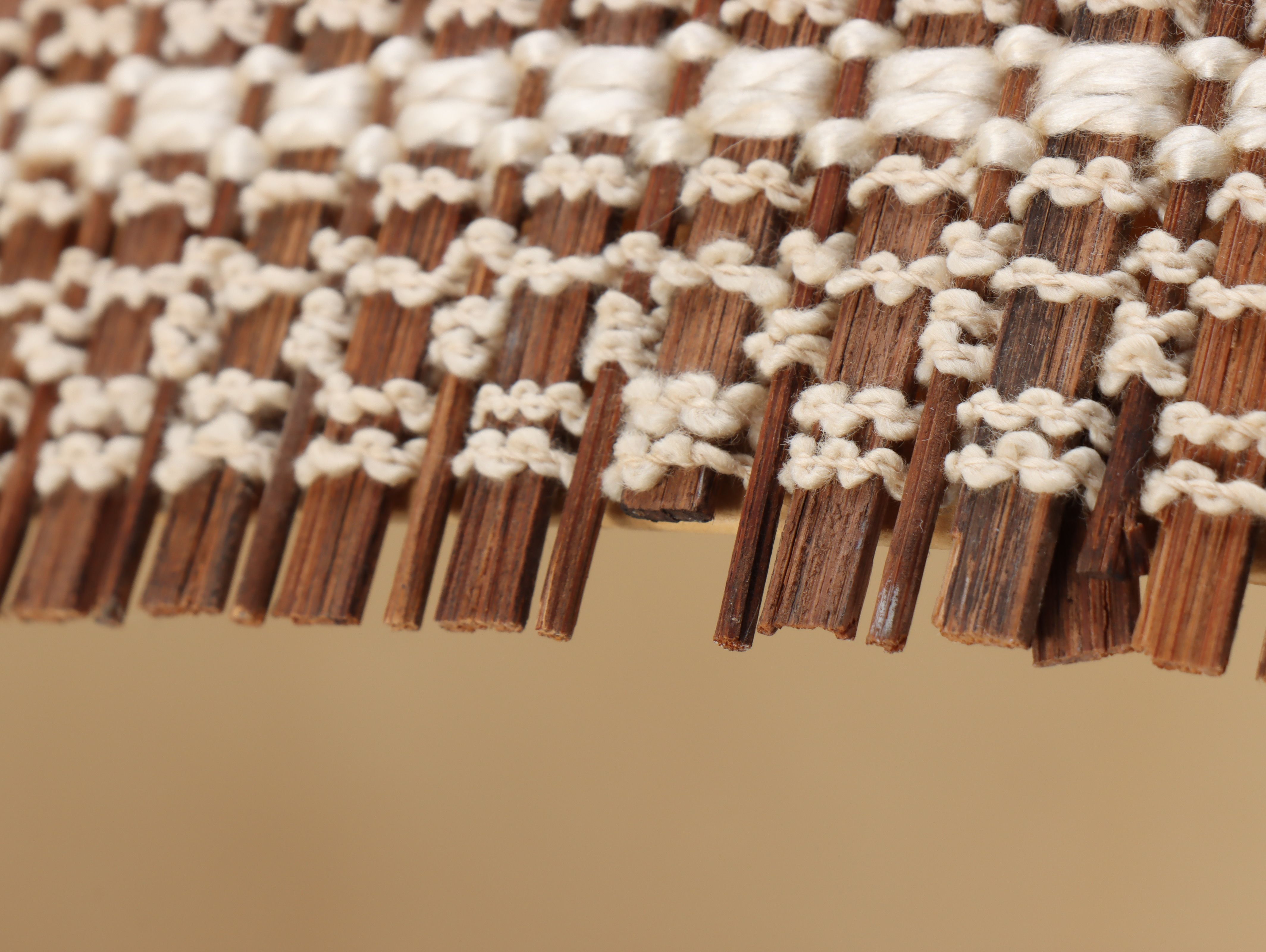 Mid Century Modern Lamp with Woven Shade Attributed to Maria Kipp, Circa 1960s