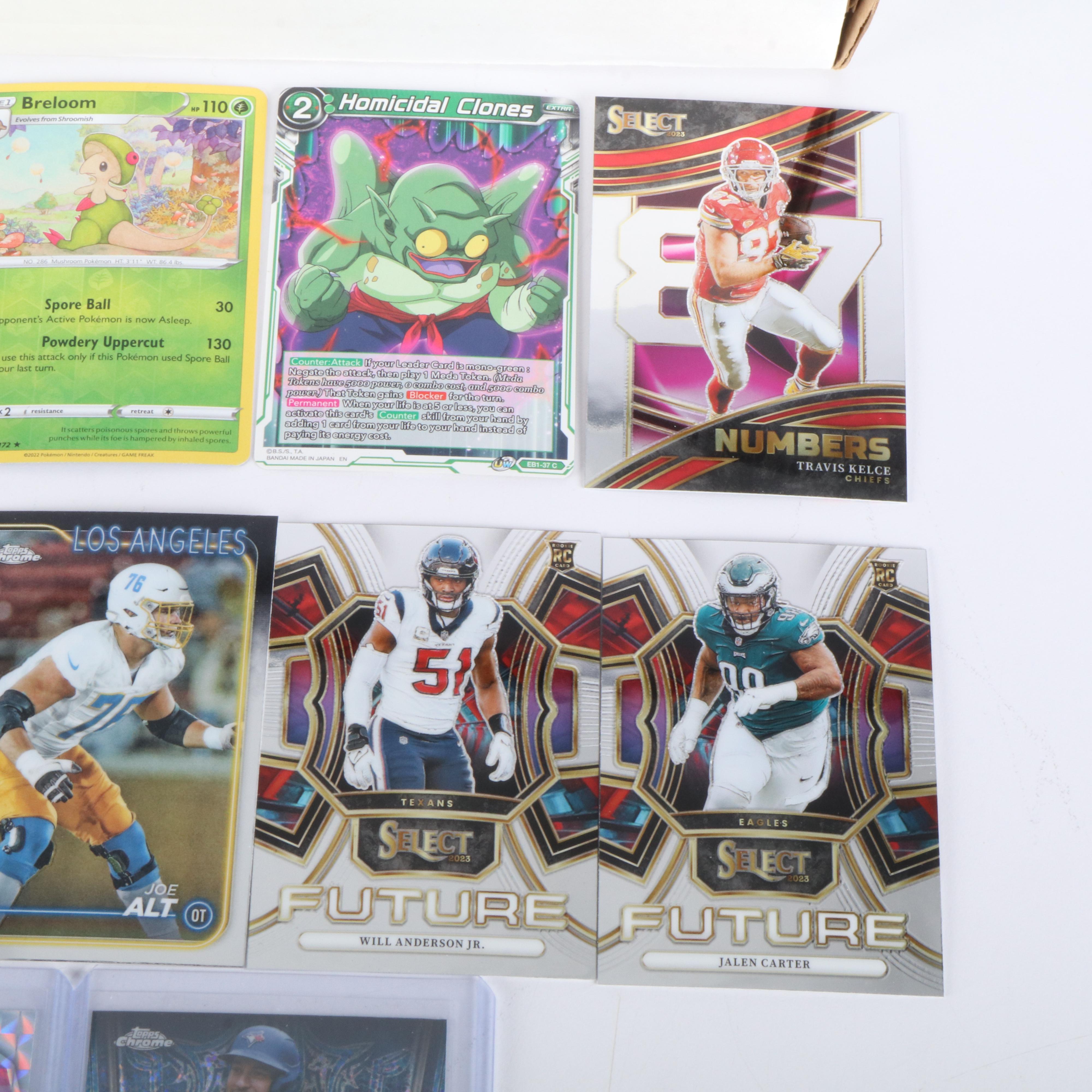 Trading Card Collection Featuring Football, Baseball, Pokémon, and More