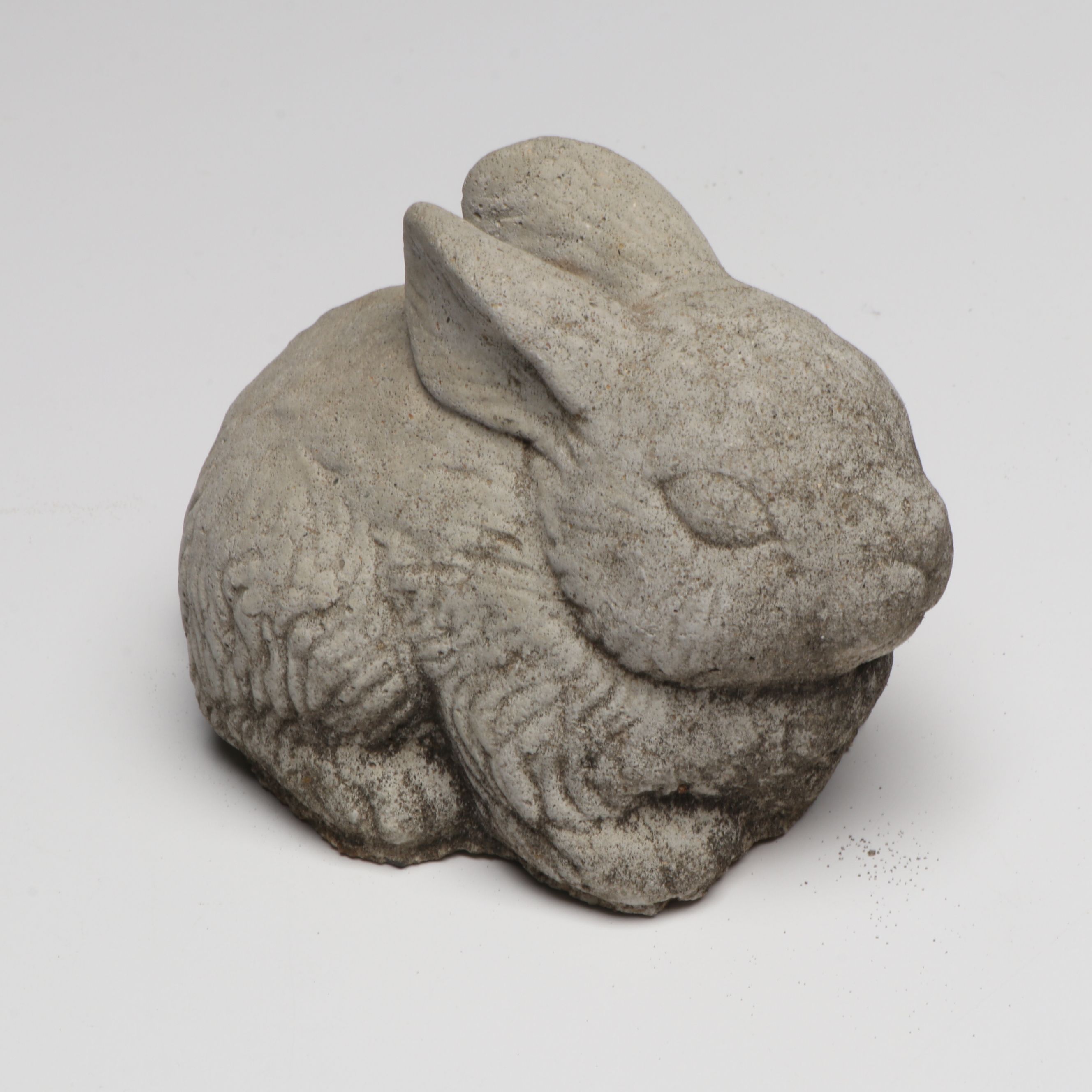 Carved Stone with Bronzed Resin Bunny Garden Sculptures