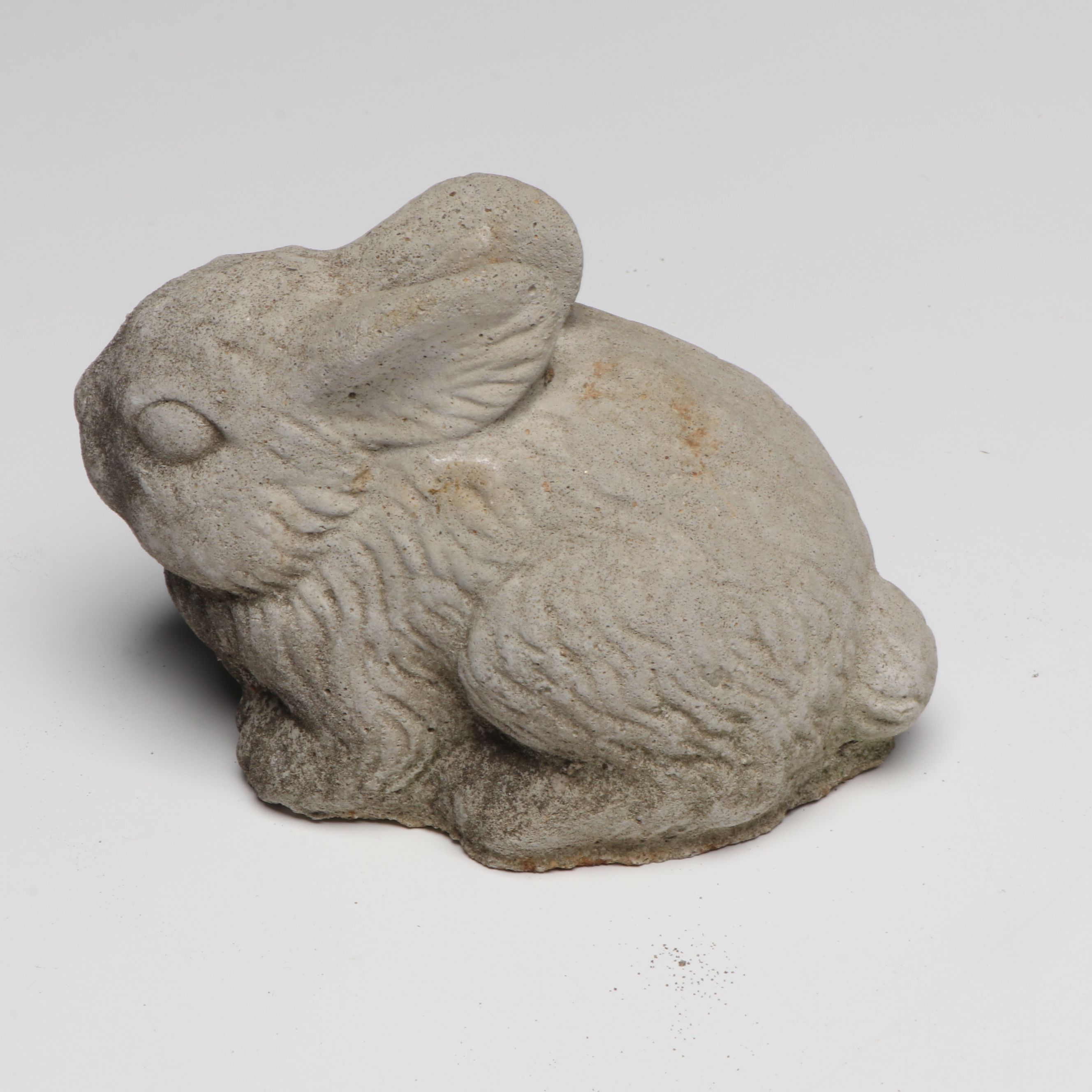 Carved Stone with Bronzed Resin Bunny Garden Sculptures