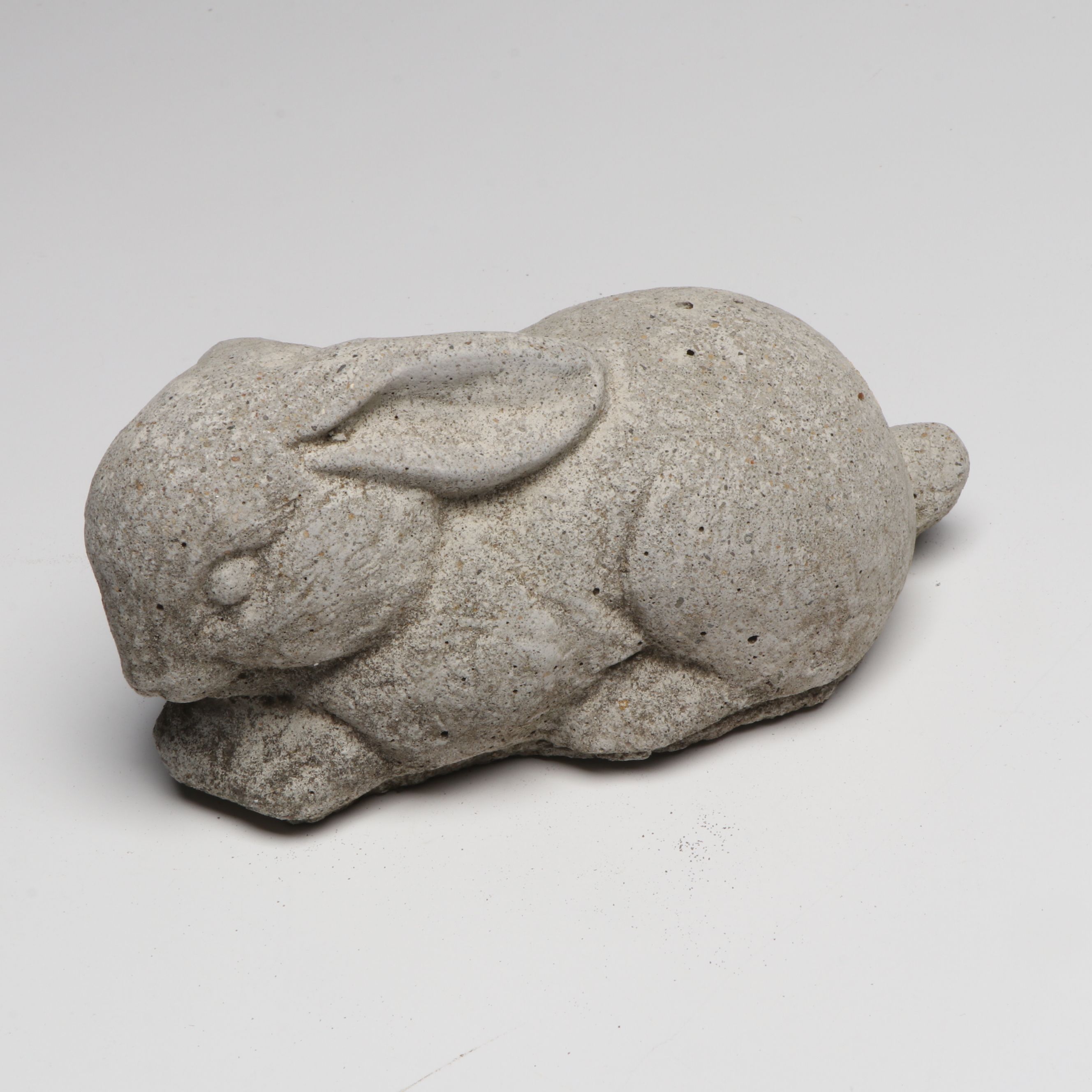 Carved Stone with Bronzed Resin Bunny Garden Sculptures