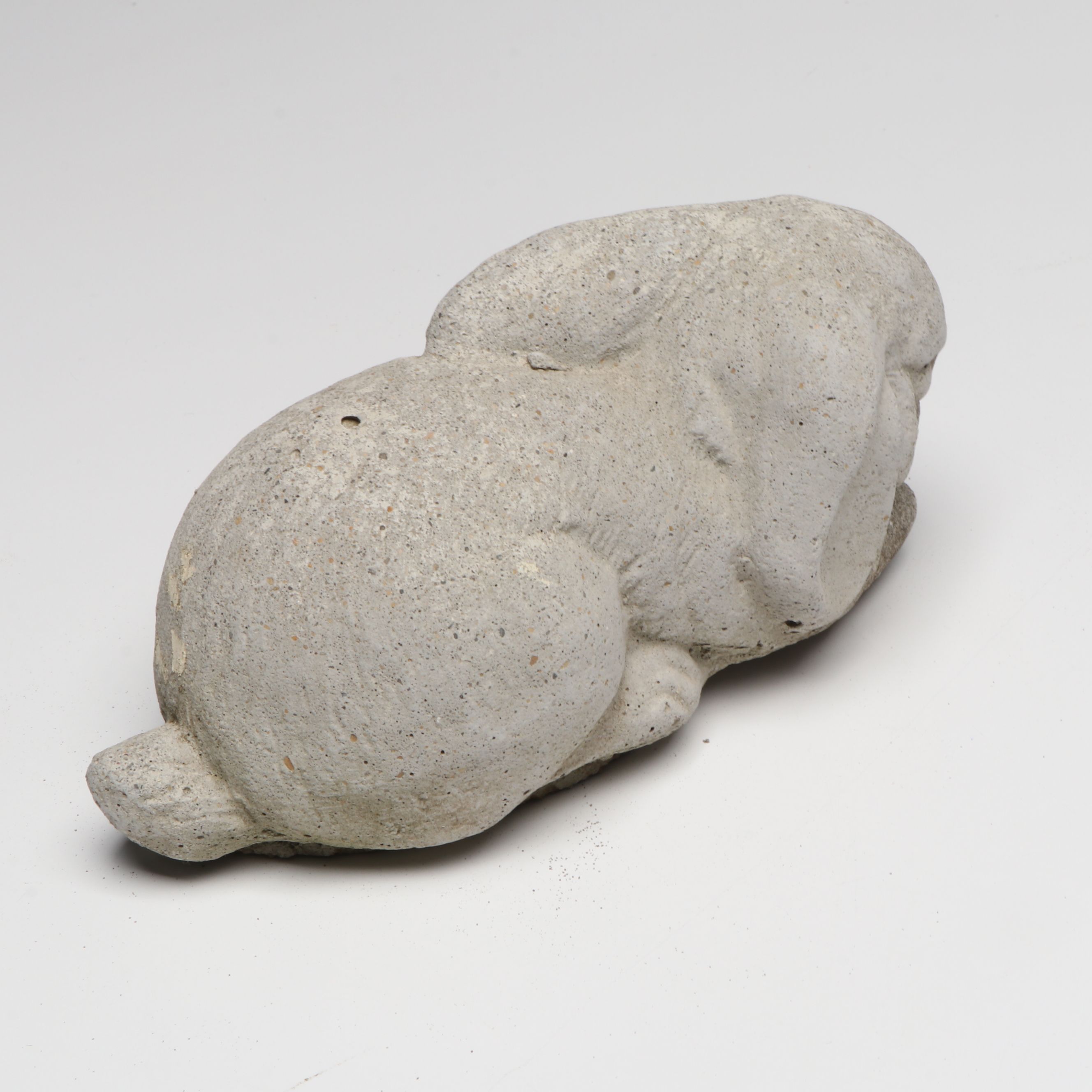 Carved Stone with Bronzed Resin Bunny Garden Sculptures