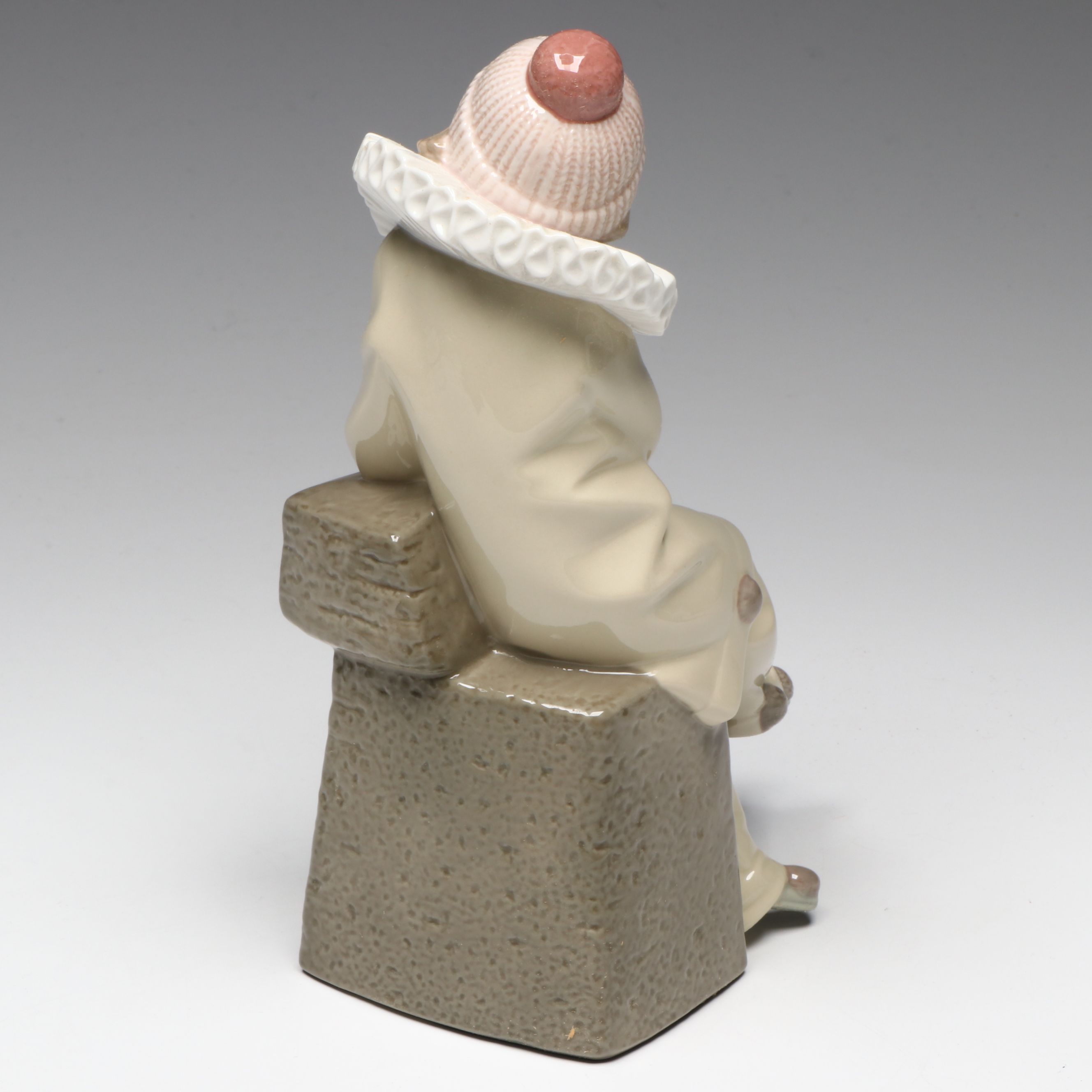 Lladró "Niño Pierrot," & Signed "Childhood Dream" & "Fantasy" Porcelain Figures