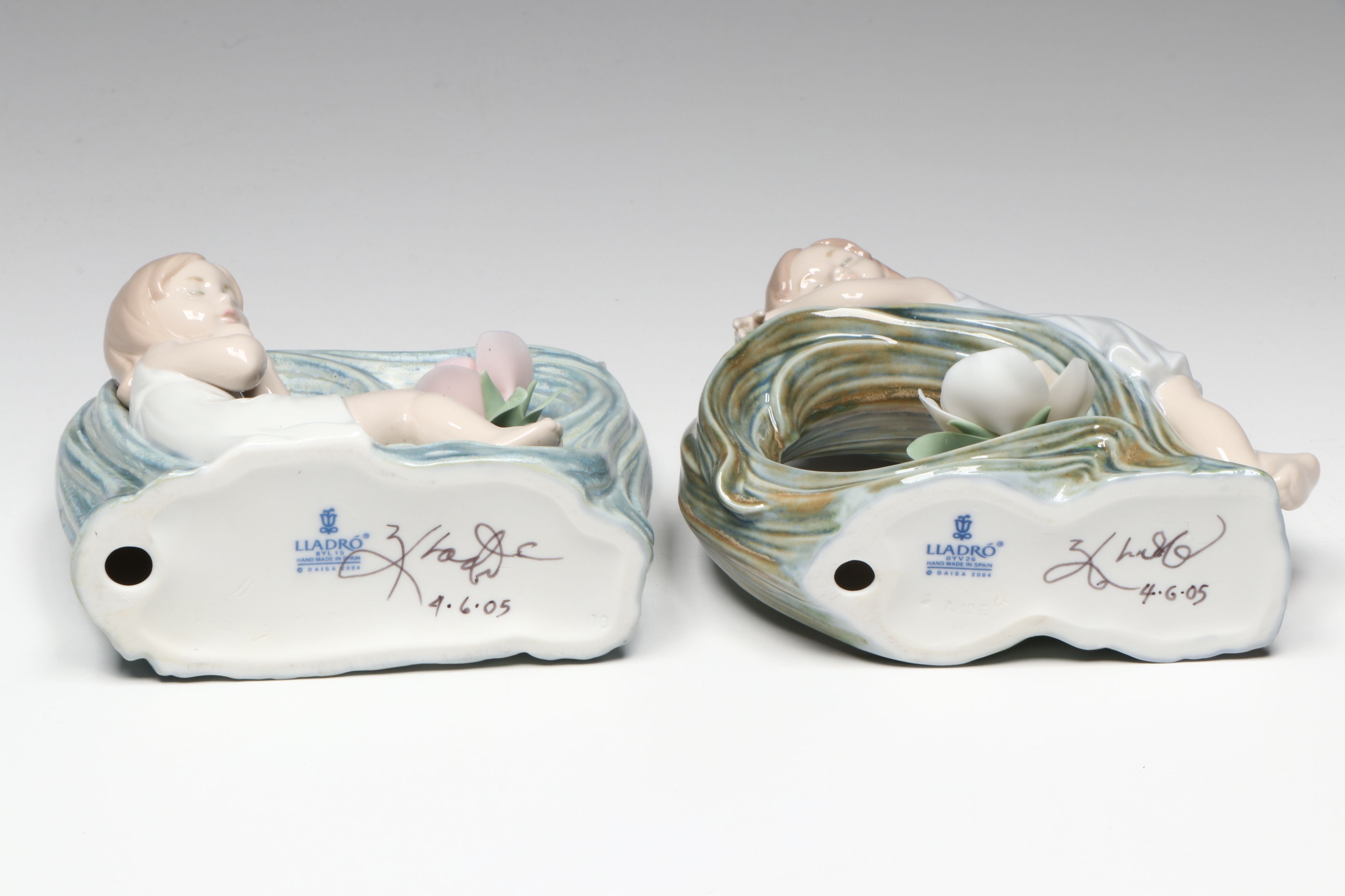 Lladró "Niño Pierrot," & Signed "Childhood Dream" & "Fantasy" Porcelain Figures