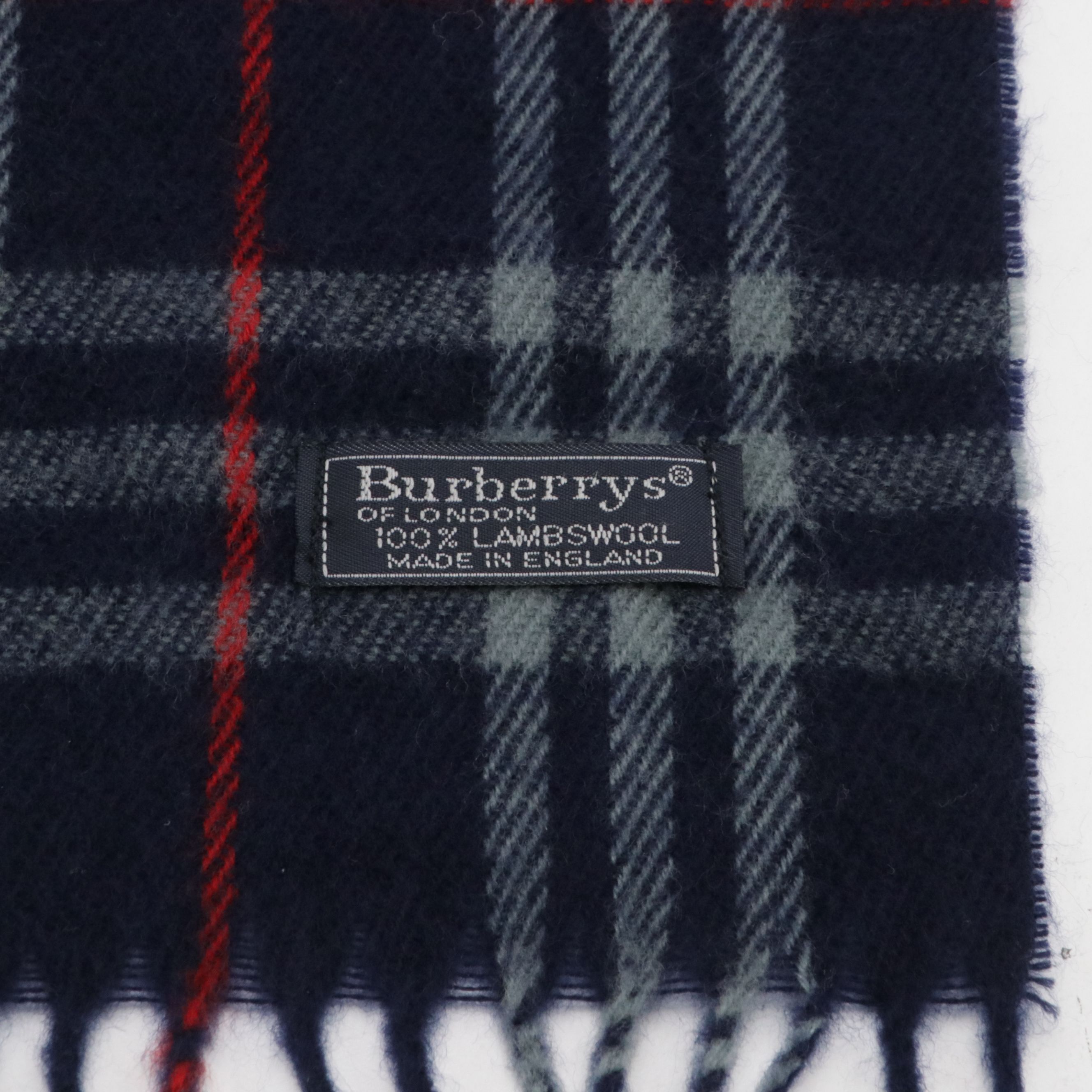 Burberrys of London Blue Nova Check Lambswool Fringe Scarf