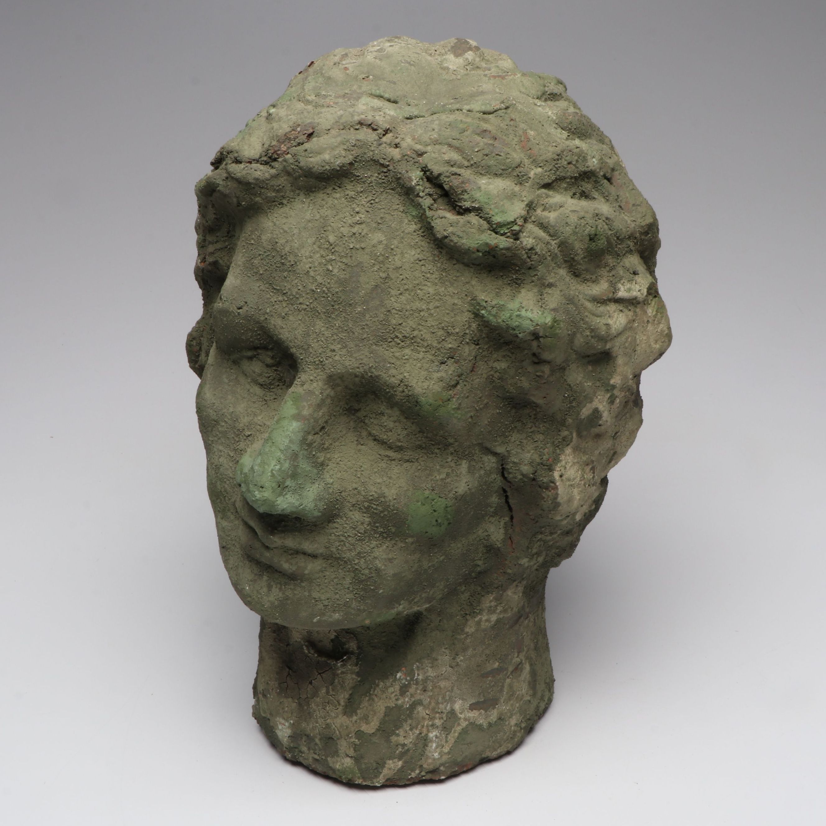 Antiqued Greek Style Ceramic Portrait Bust