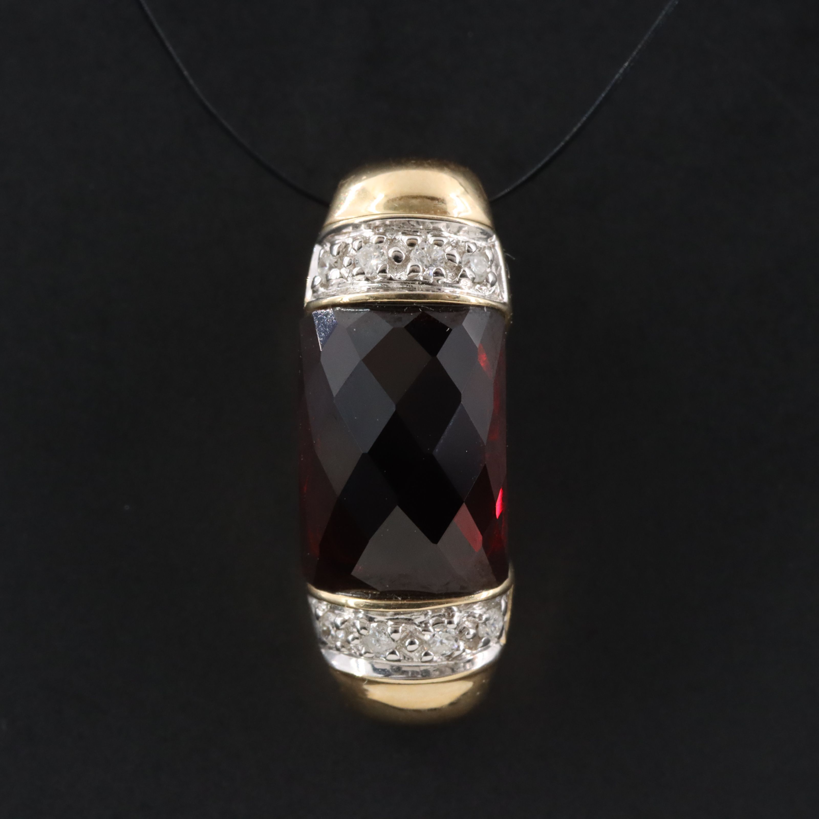 14K Garnet and Diamond Pendant