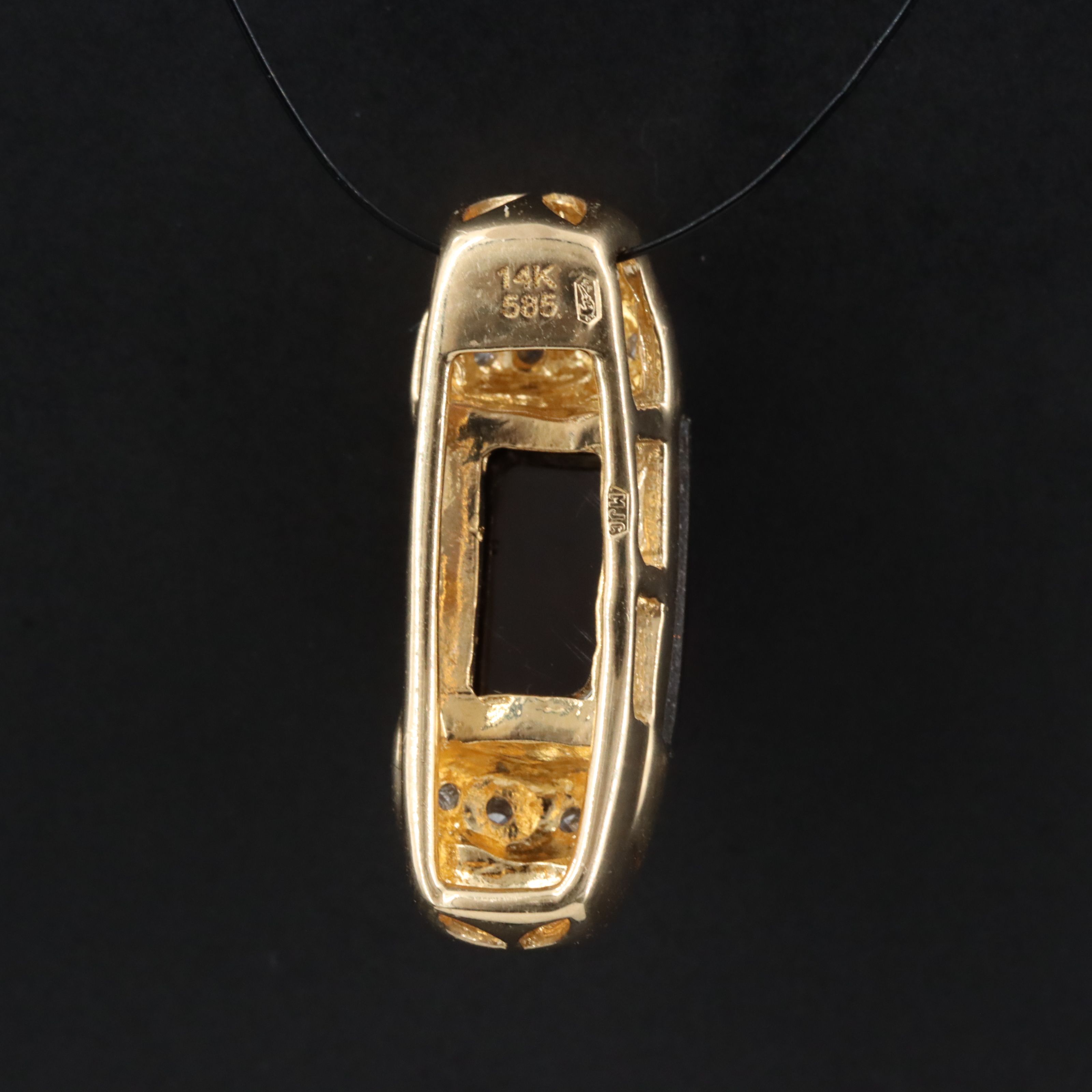 14K Garnet and Diamond Pendant