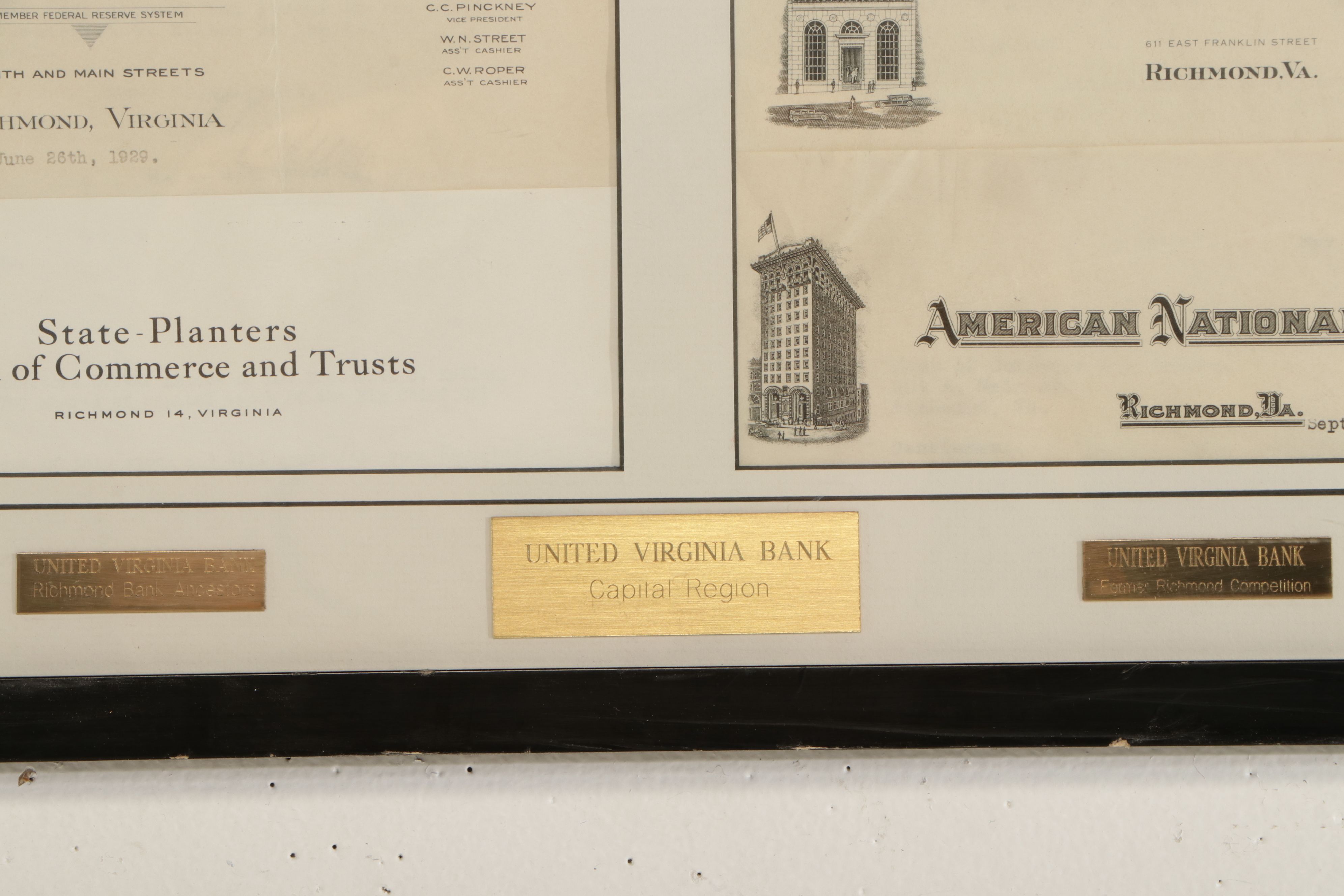 Collection of Bank Documents from United Virginia Bank Predecessors, 20th C.