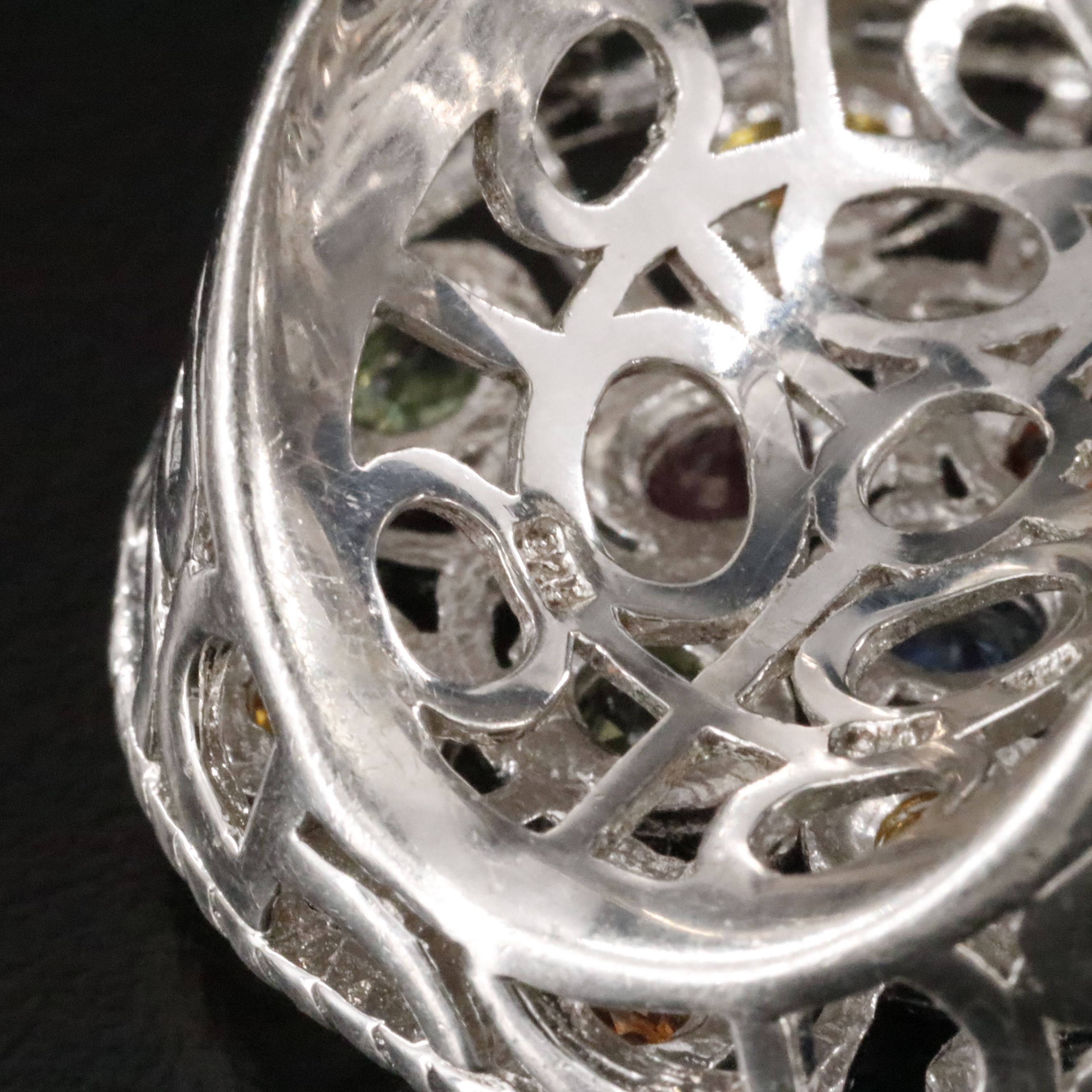 Sterling Multi Color Sapphire Ring