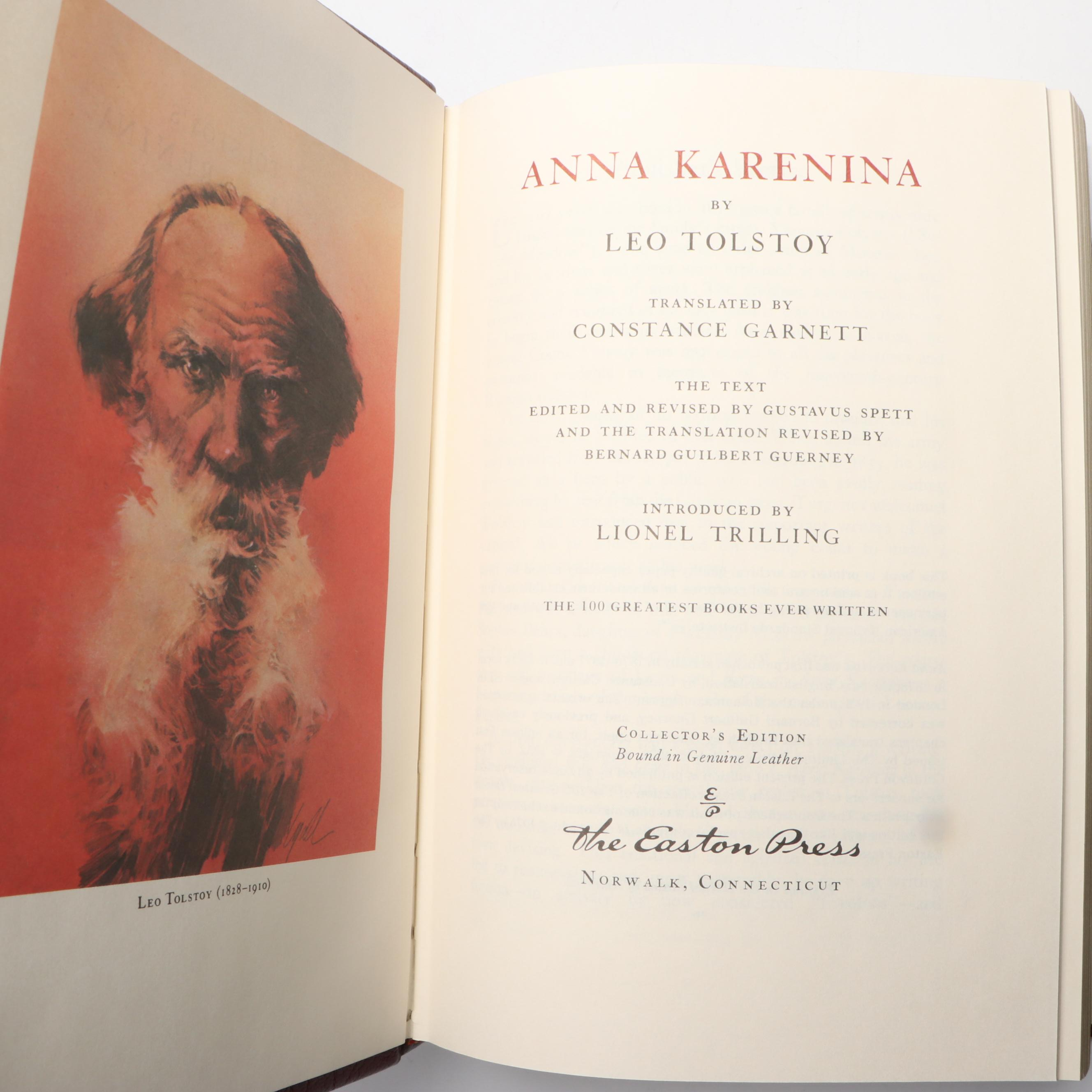 Easton Press "Anna Karenina" by Leo Tolstoy and More Literary Classics