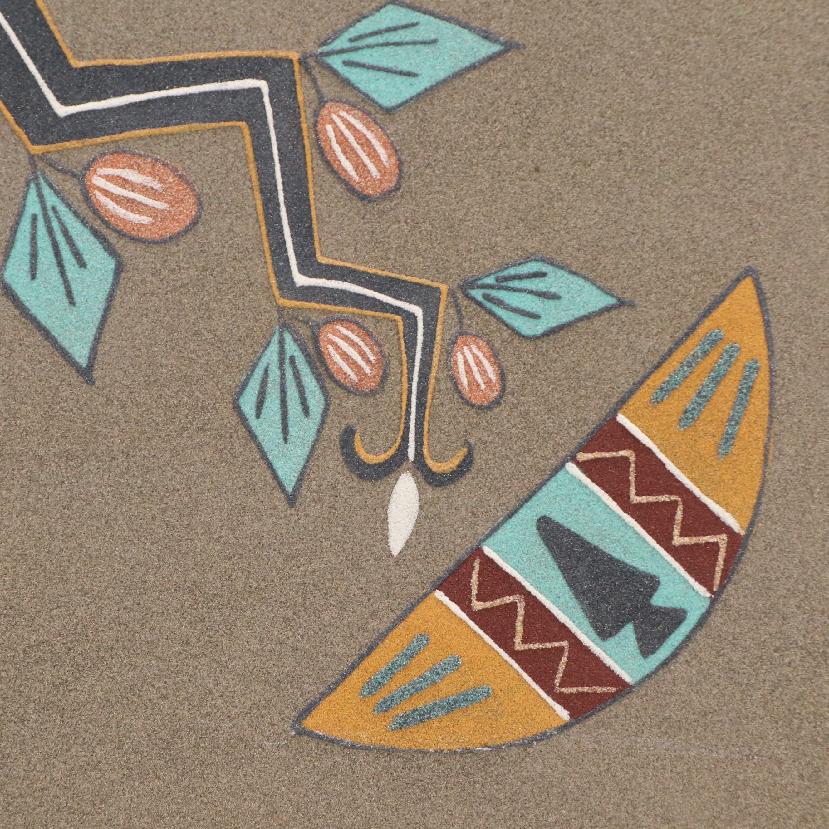 Navajo Sand Painting "Four Houses of the Sun" Framed Art