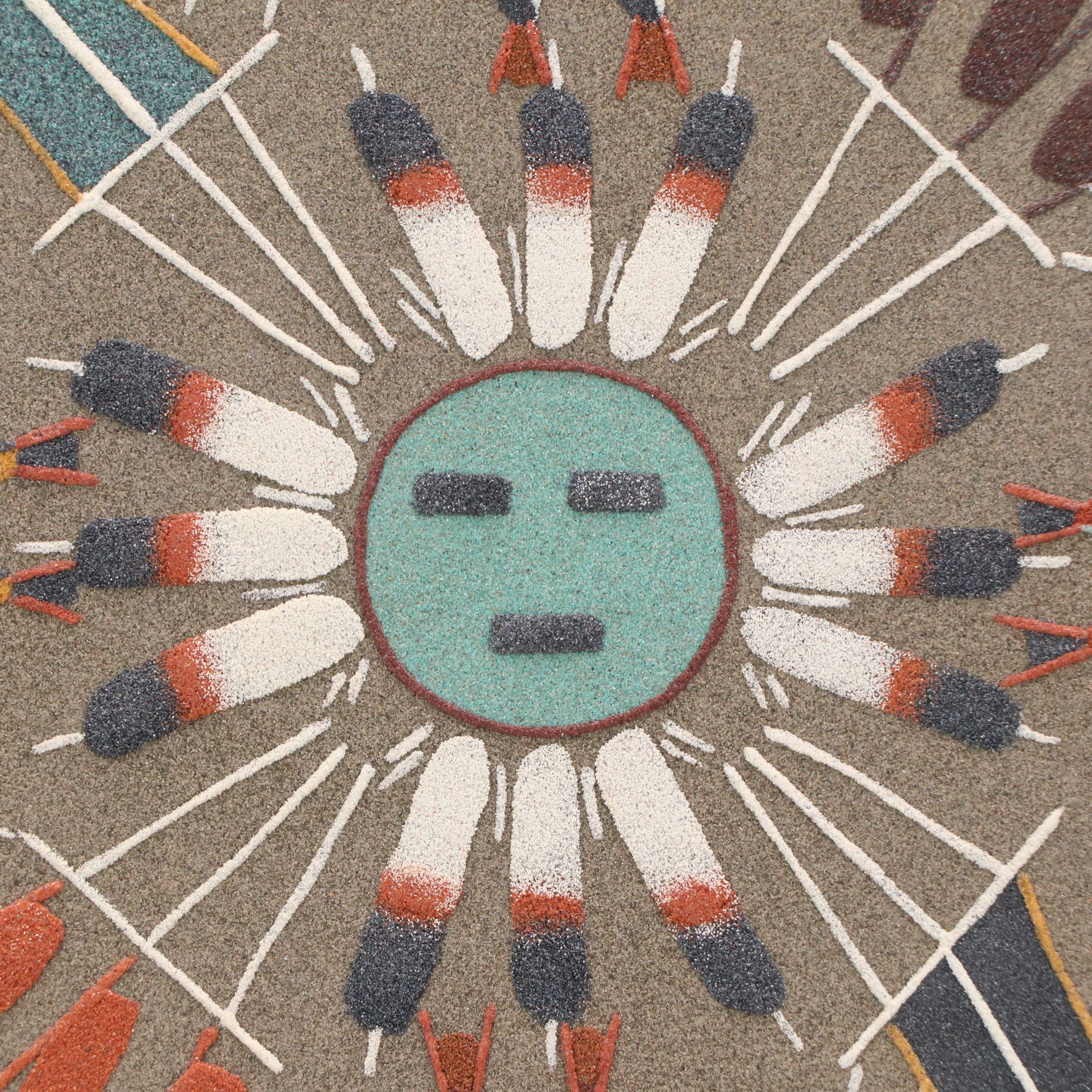 Navajo Sand Painting "Four Houses of the Sun" Framed Art