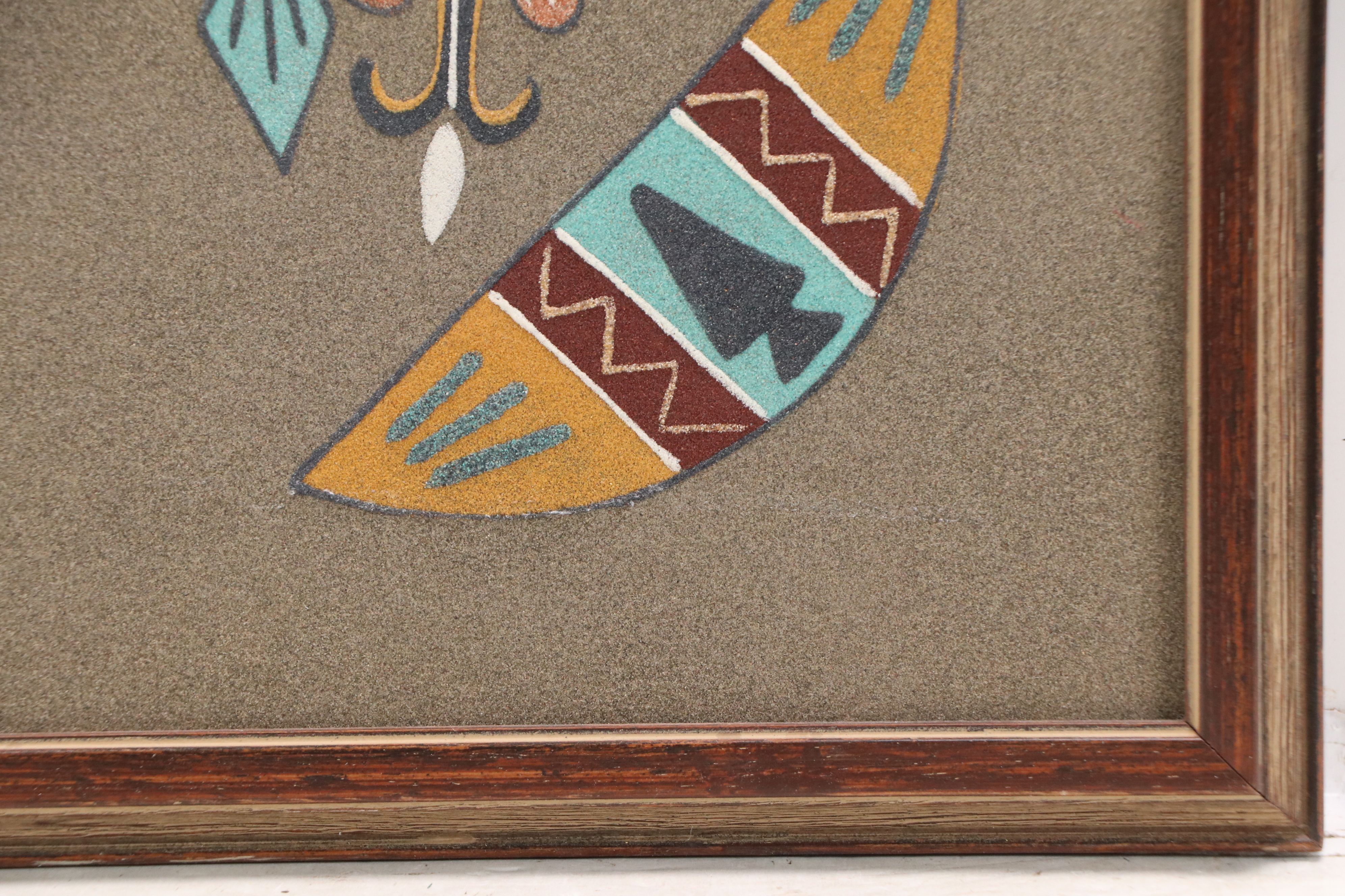 Navajo Sand Painting "Four Houses of the Sun" Framed Art