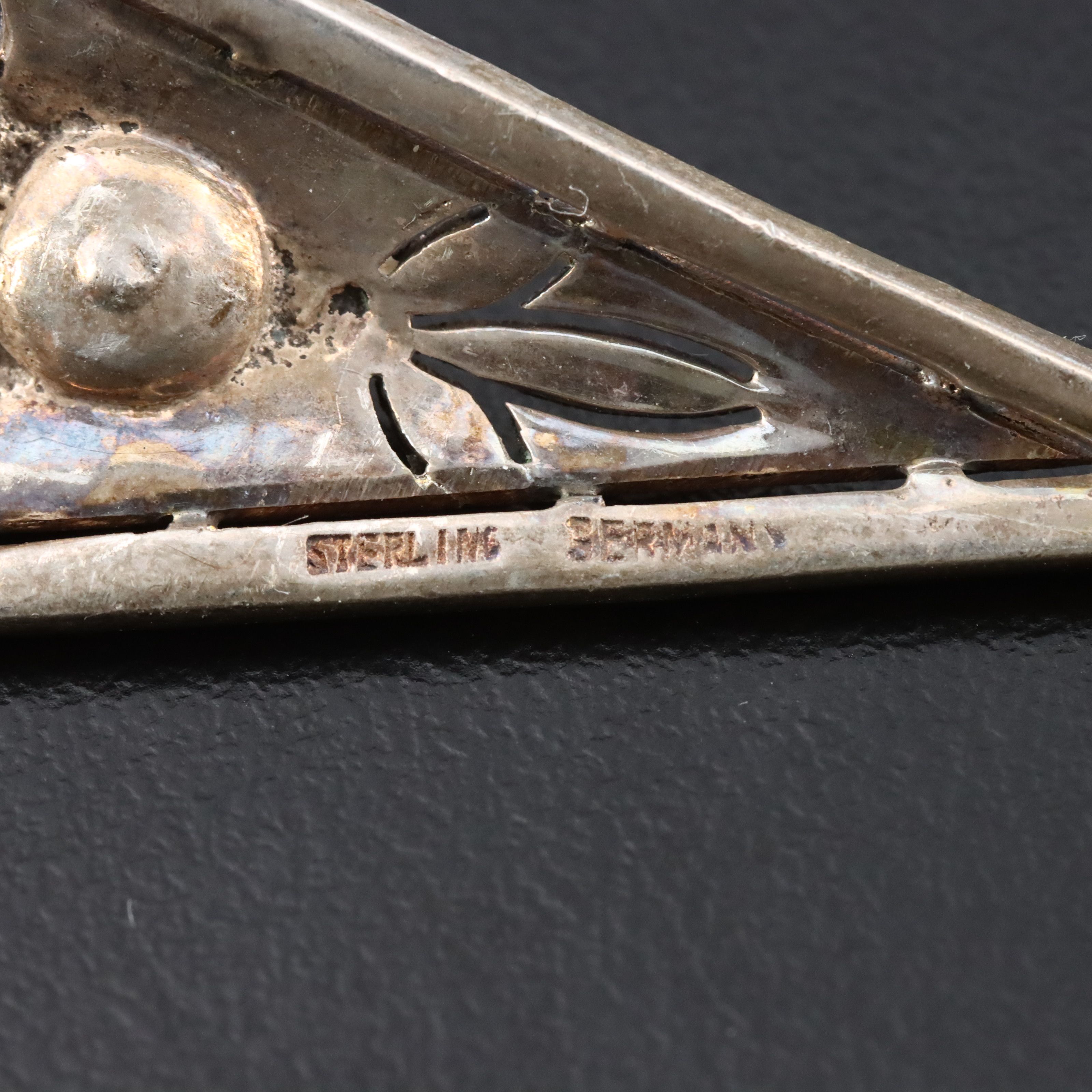 Vintage Sterling Earrings with Marcasite, Black Onyx and Howlite