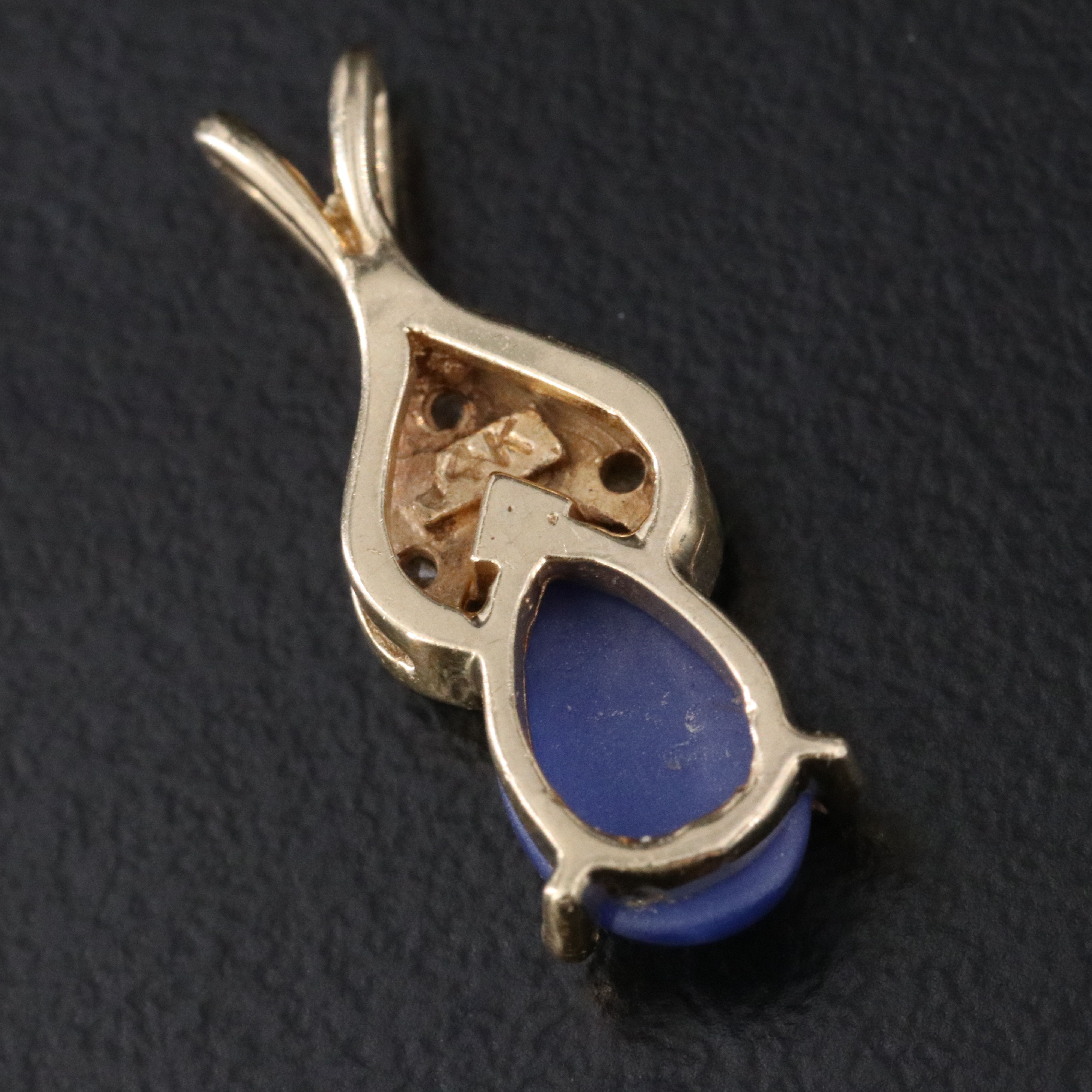 14K Star Sapphire and Diamond Pendant