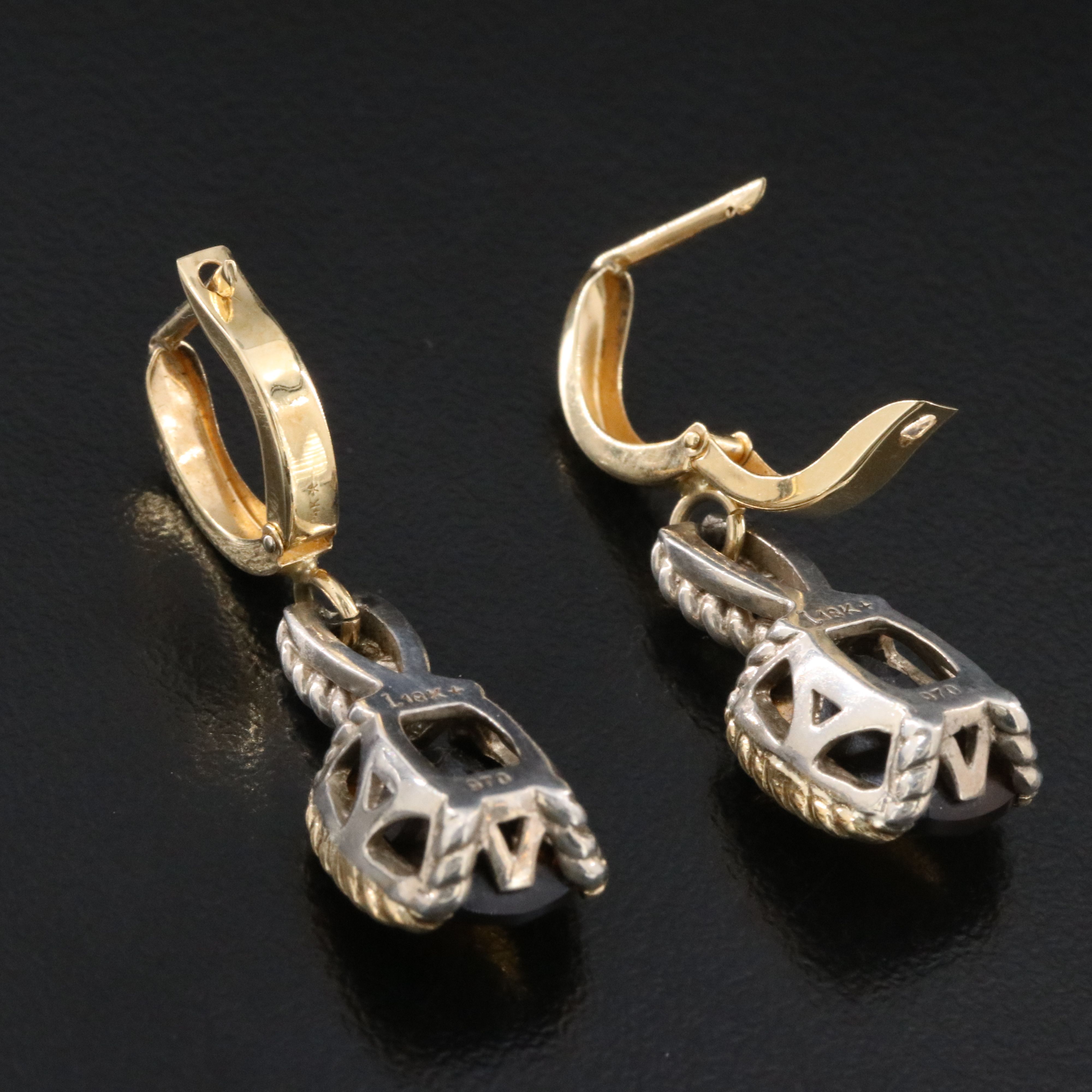 Sterling and 14K Smoky Quartz Earring and Ring Set