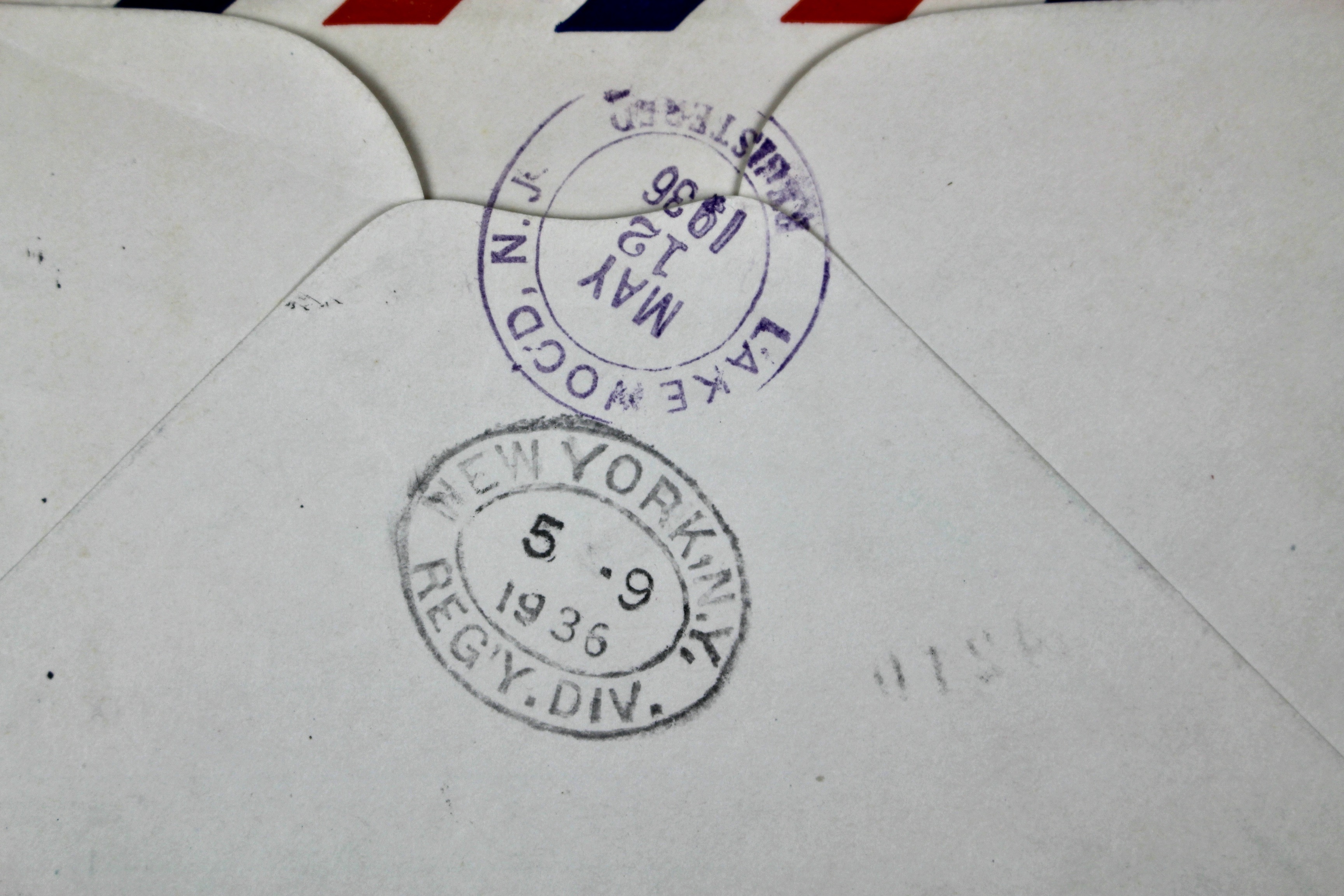 Hindenburg 1936 Graf Zeppelin Postal Cover, Germany to Lakehurst, NJ.