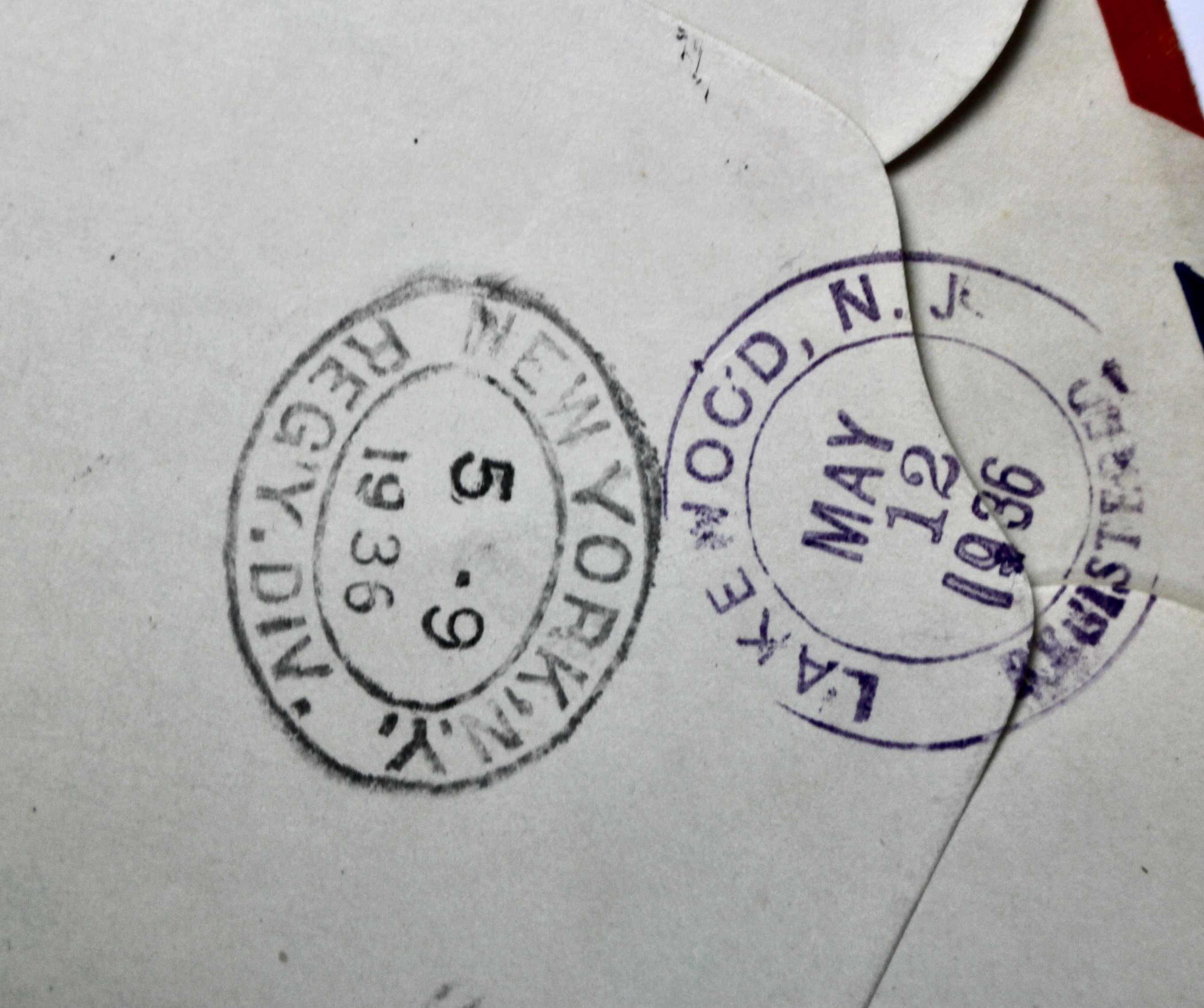 Hindenburg 1936 Graf Zeppelin Postal Cover, Germany to Lakehurst, NJ.