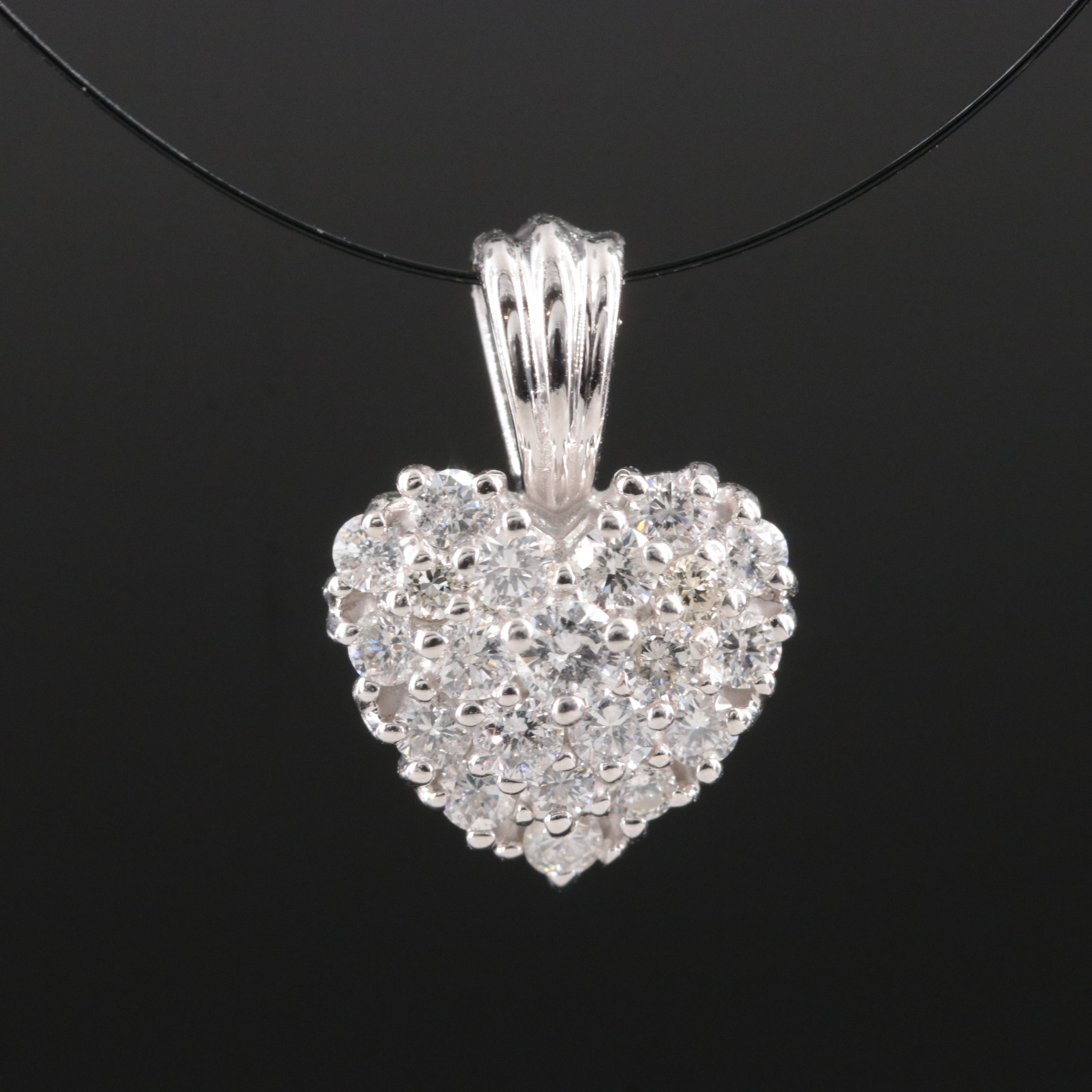 14K 0.36 CTW Diamond Heart Pendant