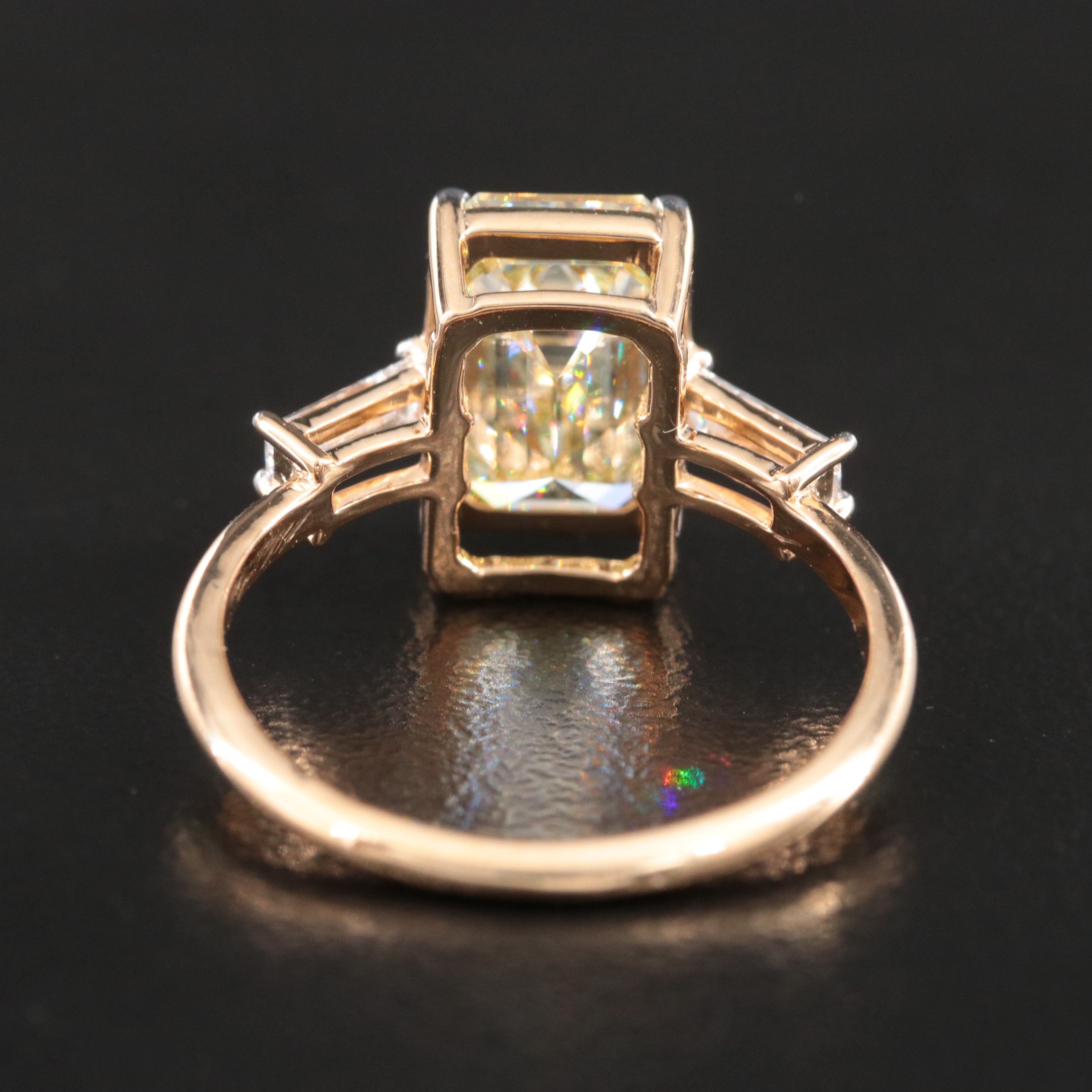 18K 3.23 CTW Lab Grown Diamond Ring w/ Fancy Light Yellow Center and IGI Report