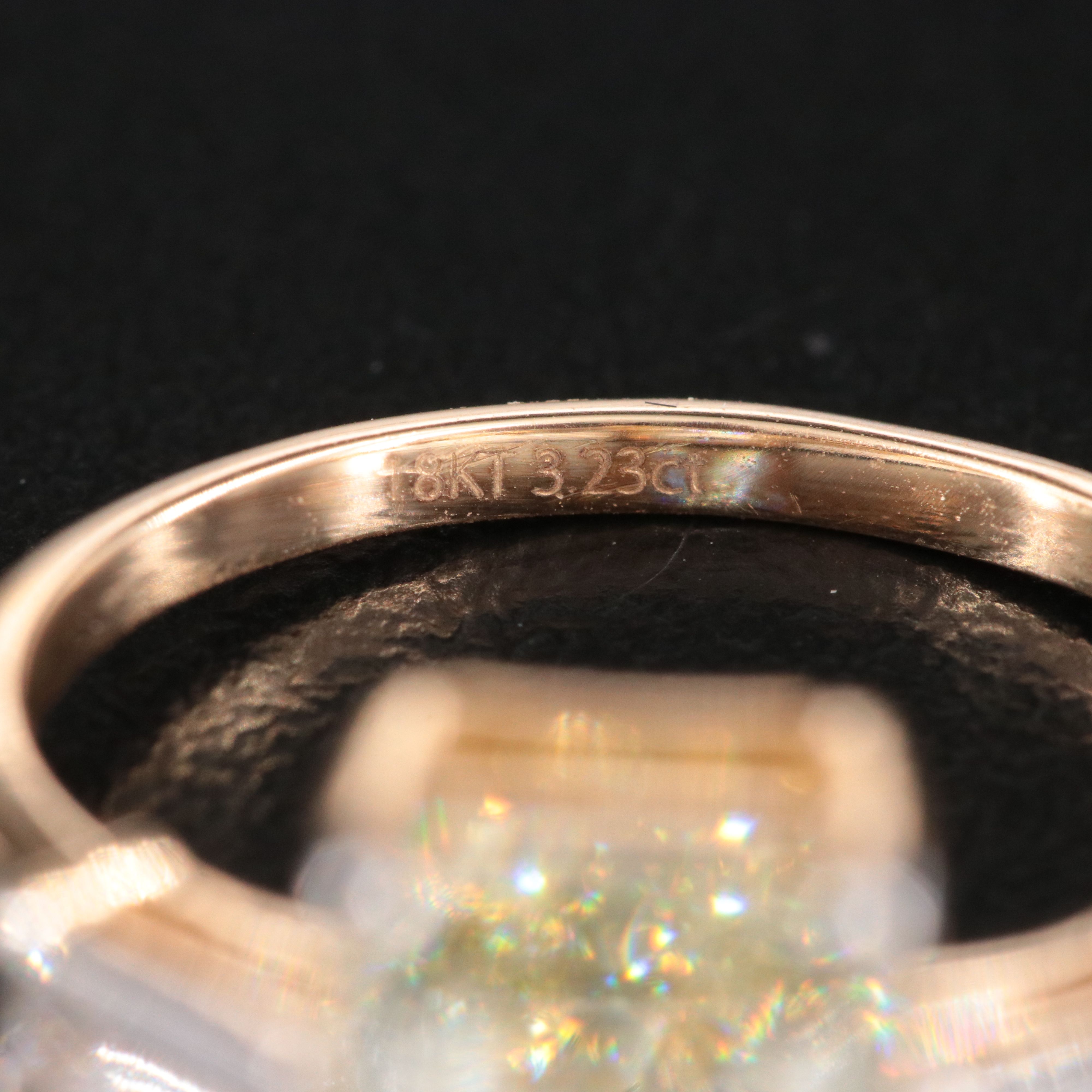 18K 3.23 CTW Lab Grown Diamond Ring w/ Fancy Light Yellow Center and IGI Report