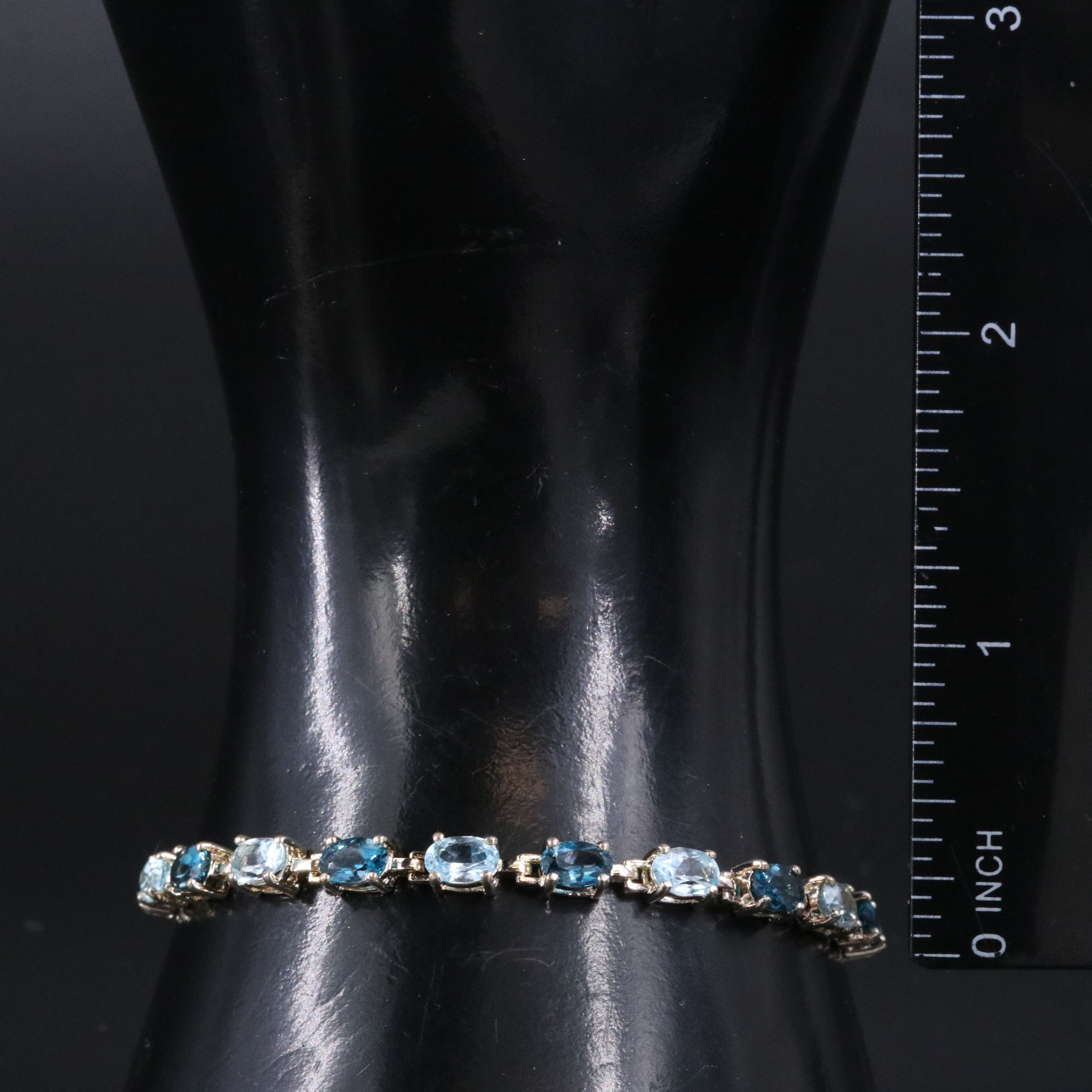 Sterling Sapphire, Diamond and Topaz Bracelet