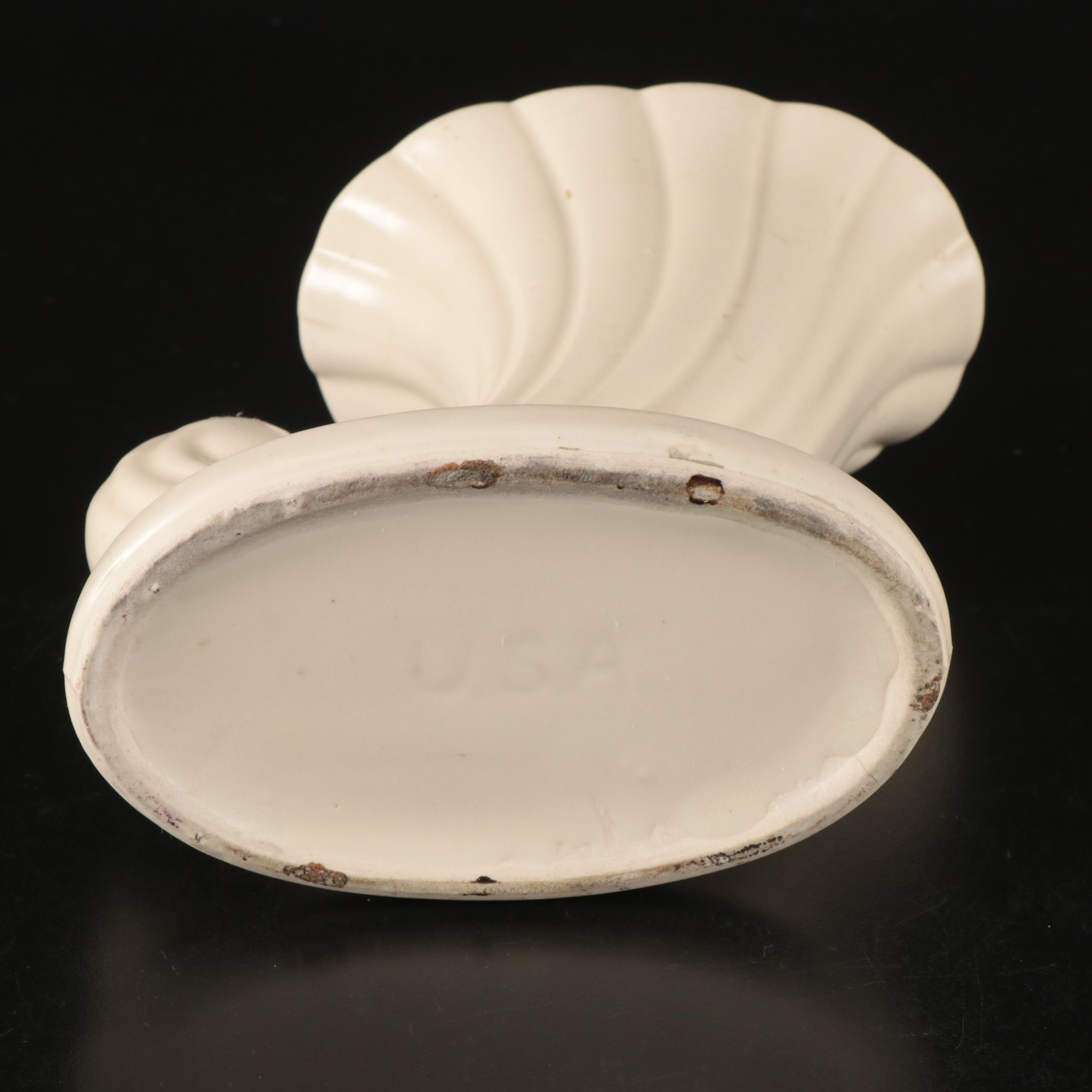 Haeger Pottery Basket Planter with Other White Glaze Ceramic Planters and Vases