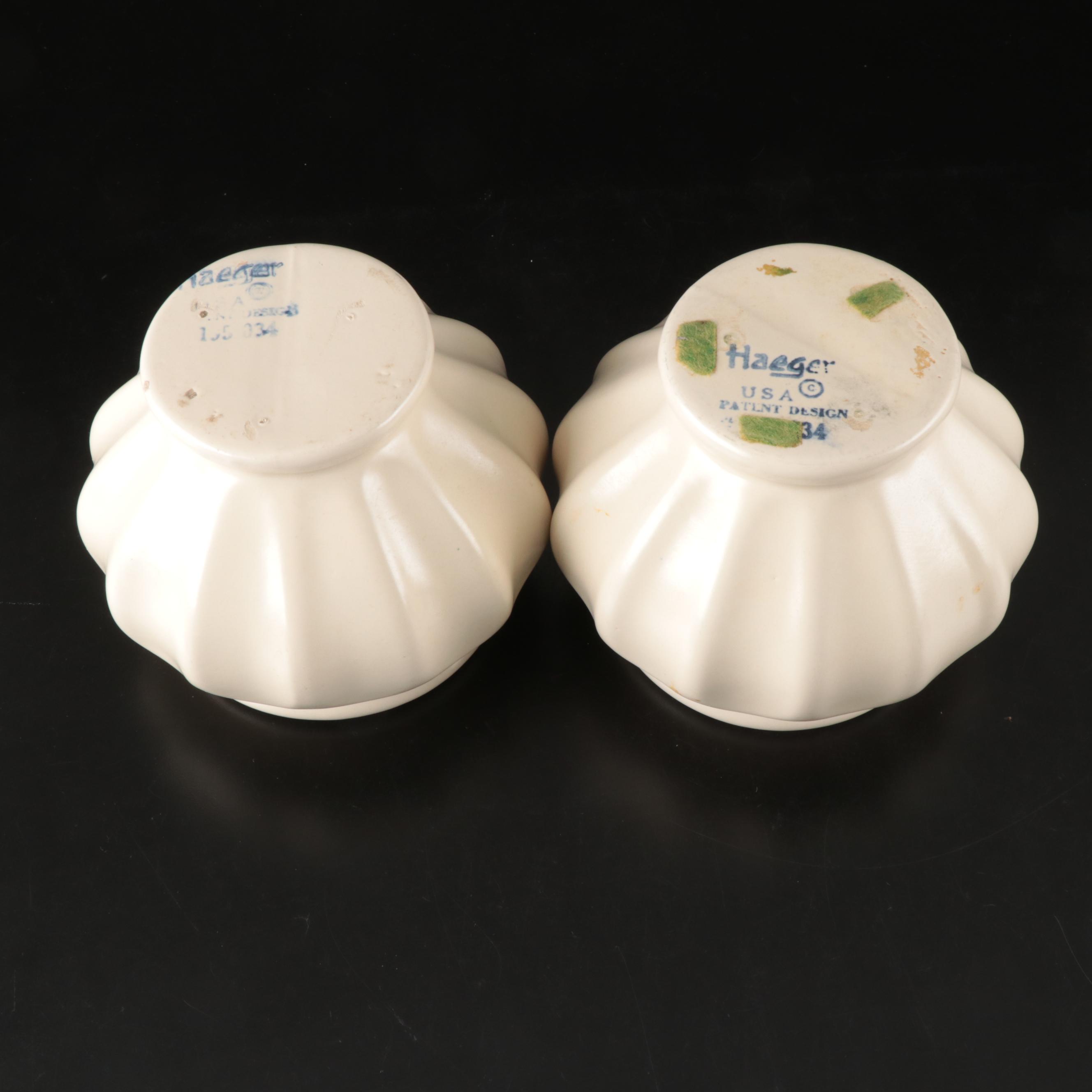 Haeger Pottery Basket Planter with Other White Glaze Ceramic Planters and Vases