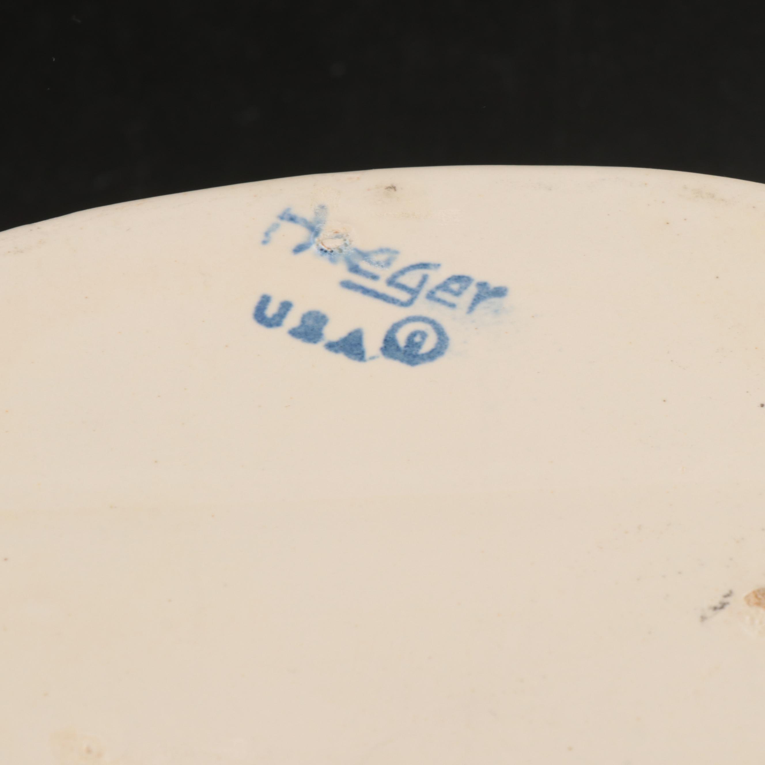 Haeger Pottery Basket Planter with Other White Glaze Ceramic Planters and Vases