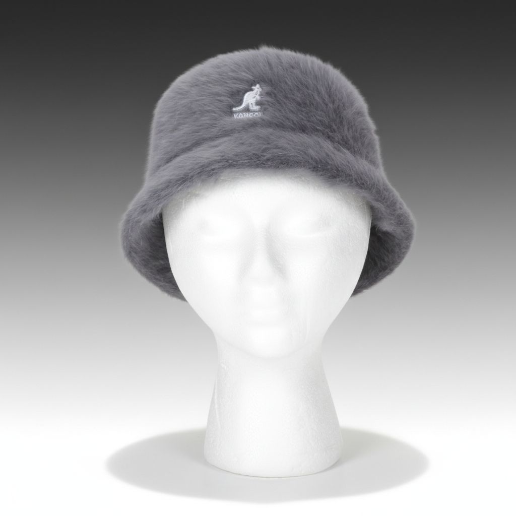 Kangol Grey Fur Bucket Hat