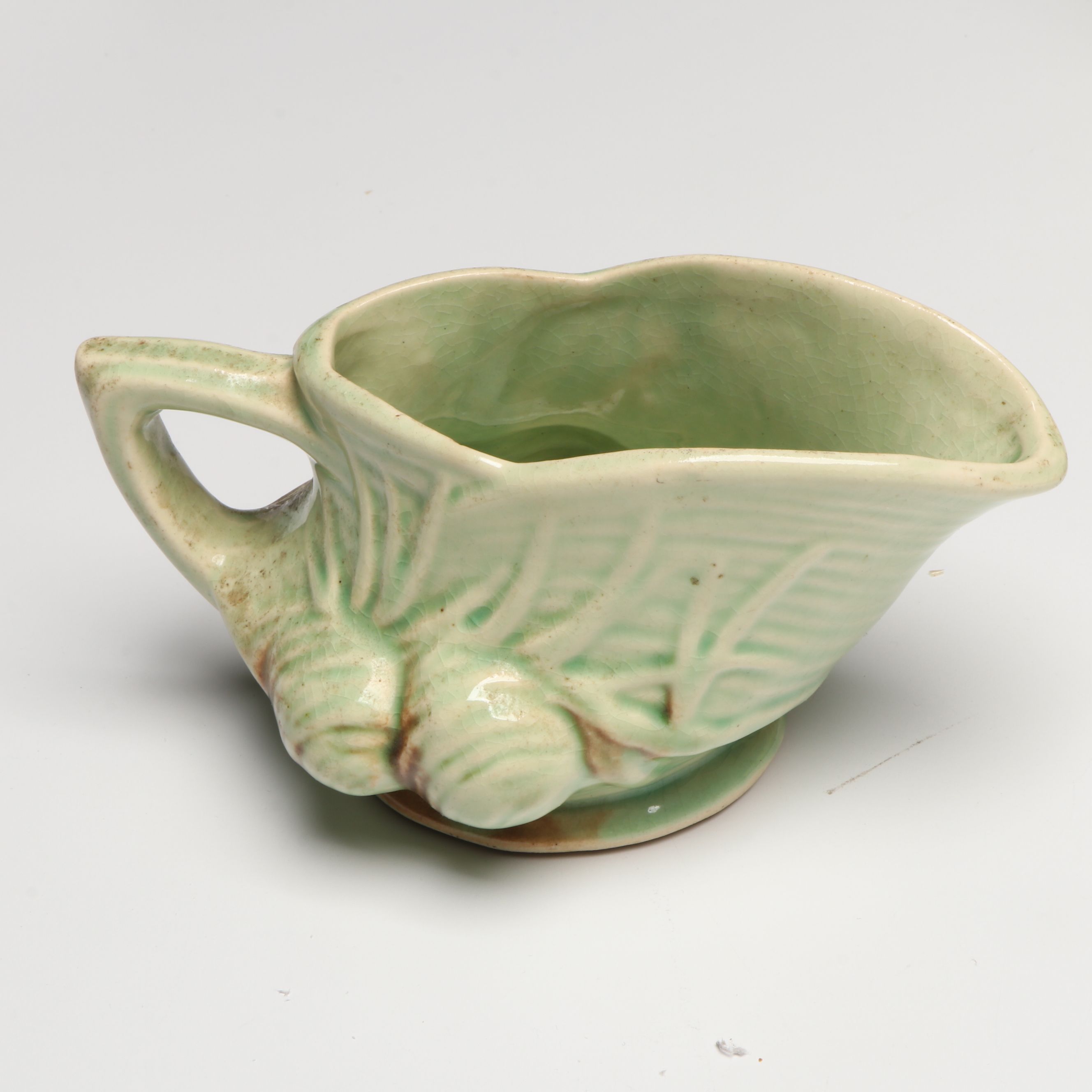 McCoy Pottery "Pine Cone" Creamer with Other Vases and Platter, Mid-20th Century