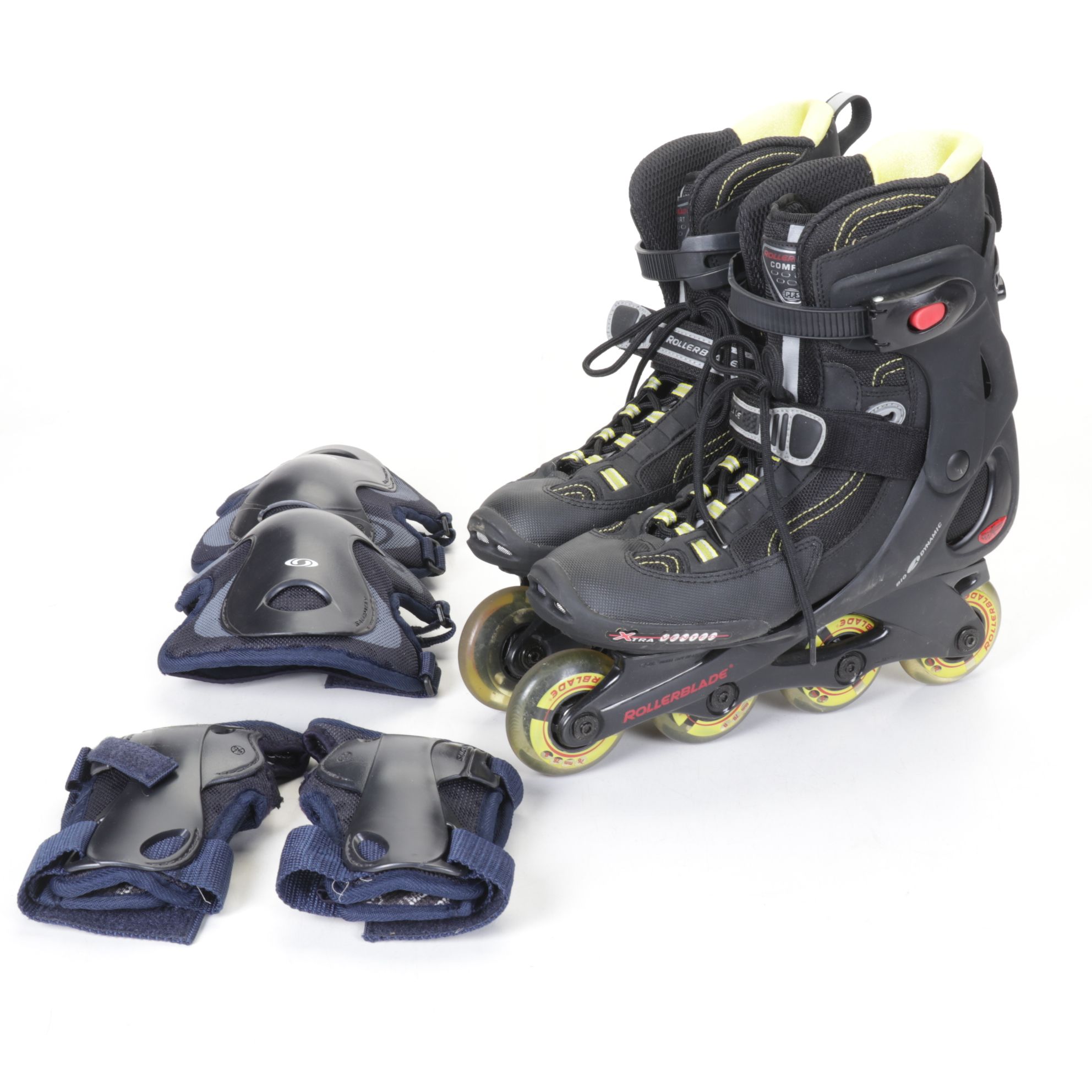 Men's Rollerblade Pro 03 Inline Skates in Black and Yellow with Pads