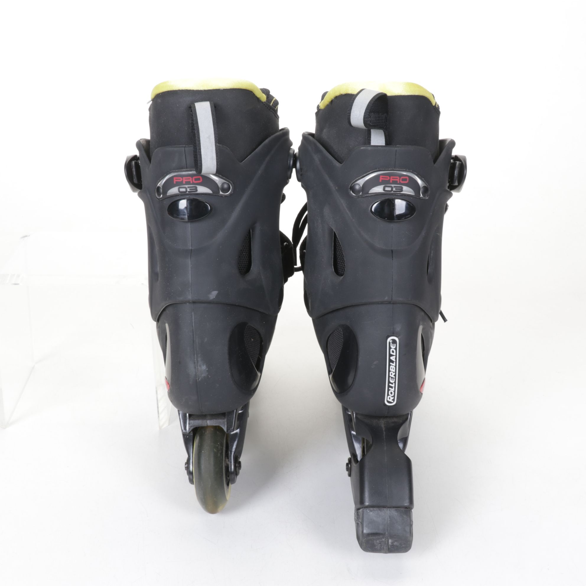 Men's Rollerblade Pro 03 Inline Skates in Black and Yellow with Pads