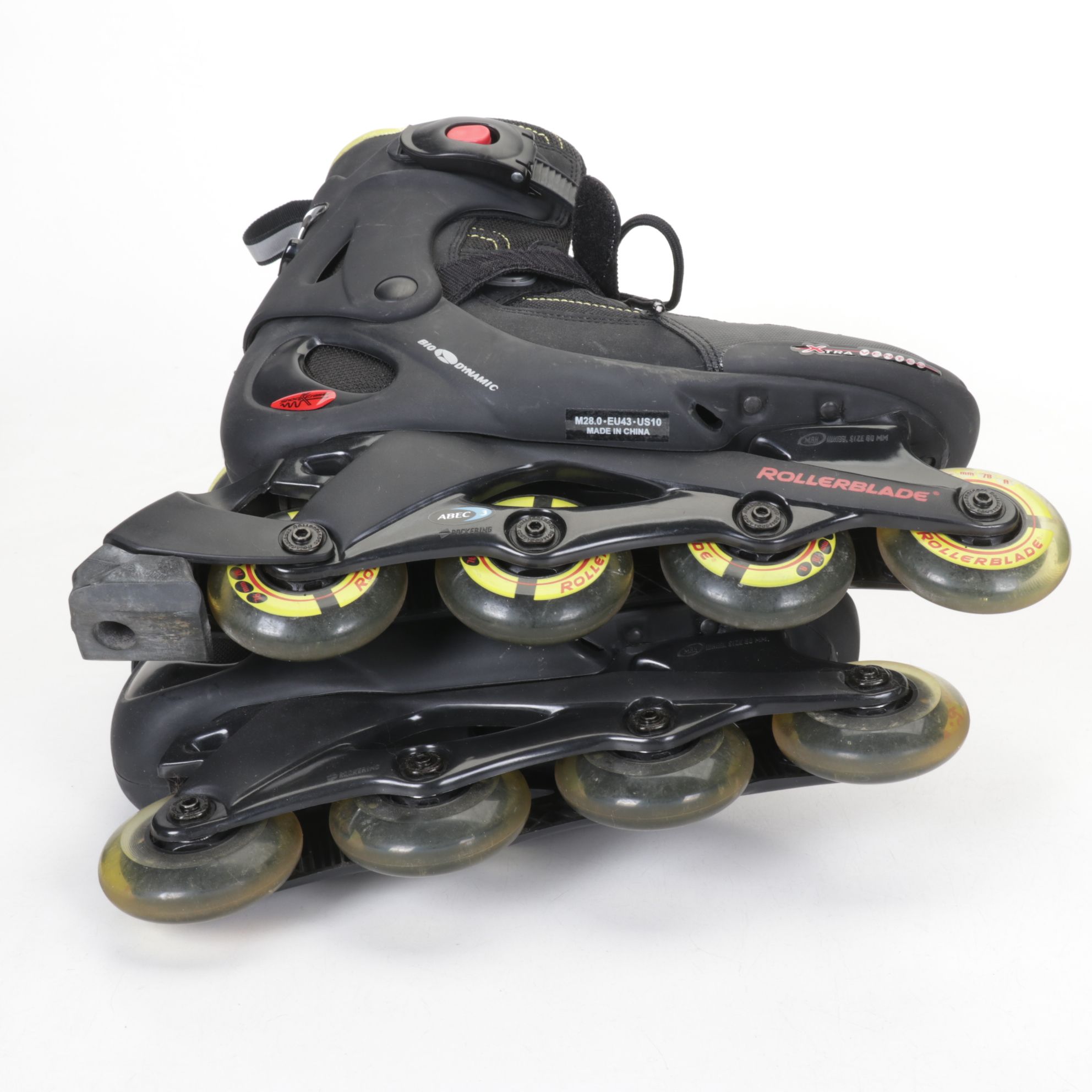 Men's Rollerblade Pro 03 Inline Skates in Black and Yellow with Pads