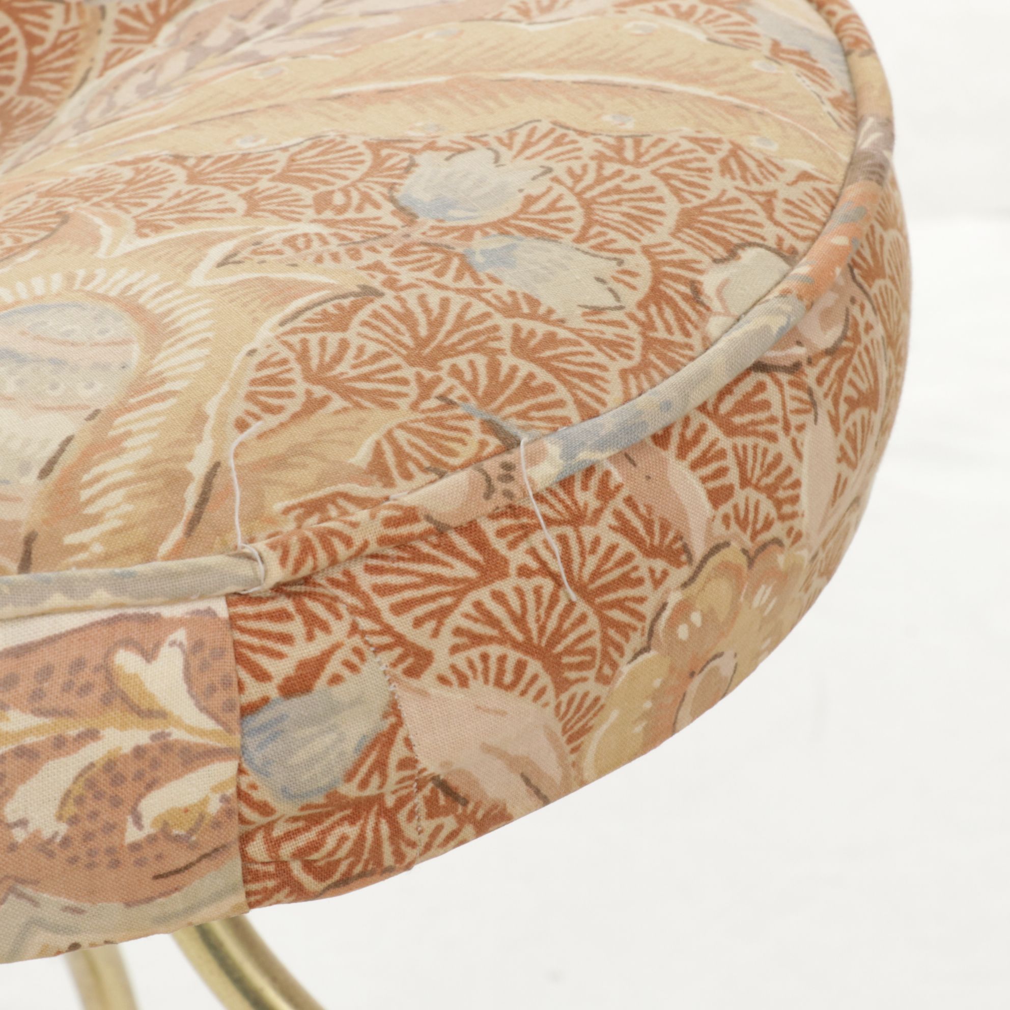 Hollywood Regency Tube Metal Vanity Stool, Mid-20th Century