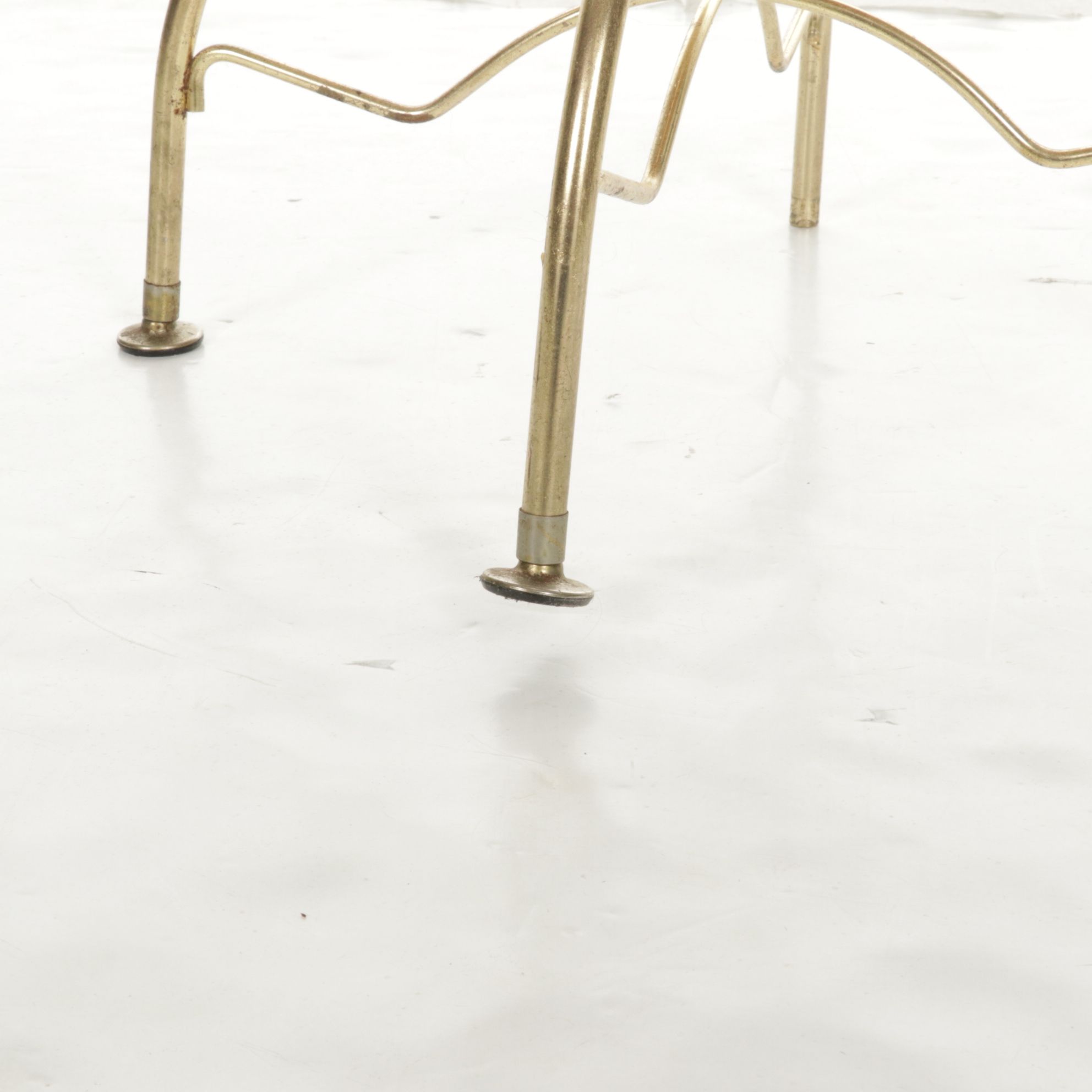 Hollywood Regency Tube Metal Vanity Stool, Mid-20th Century