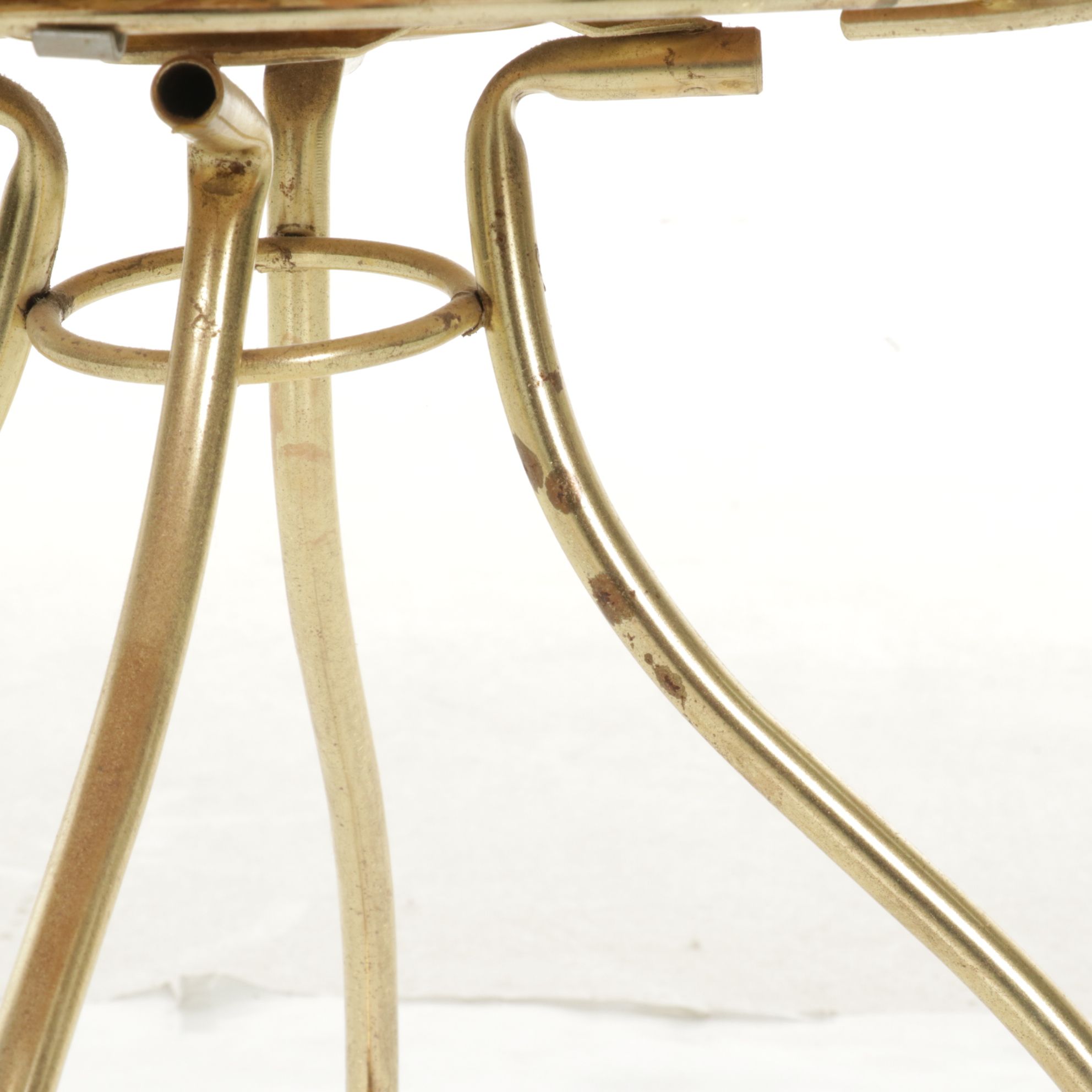 Hollywood Regency Tube Metal Vanity Stool, Mid-20th Century