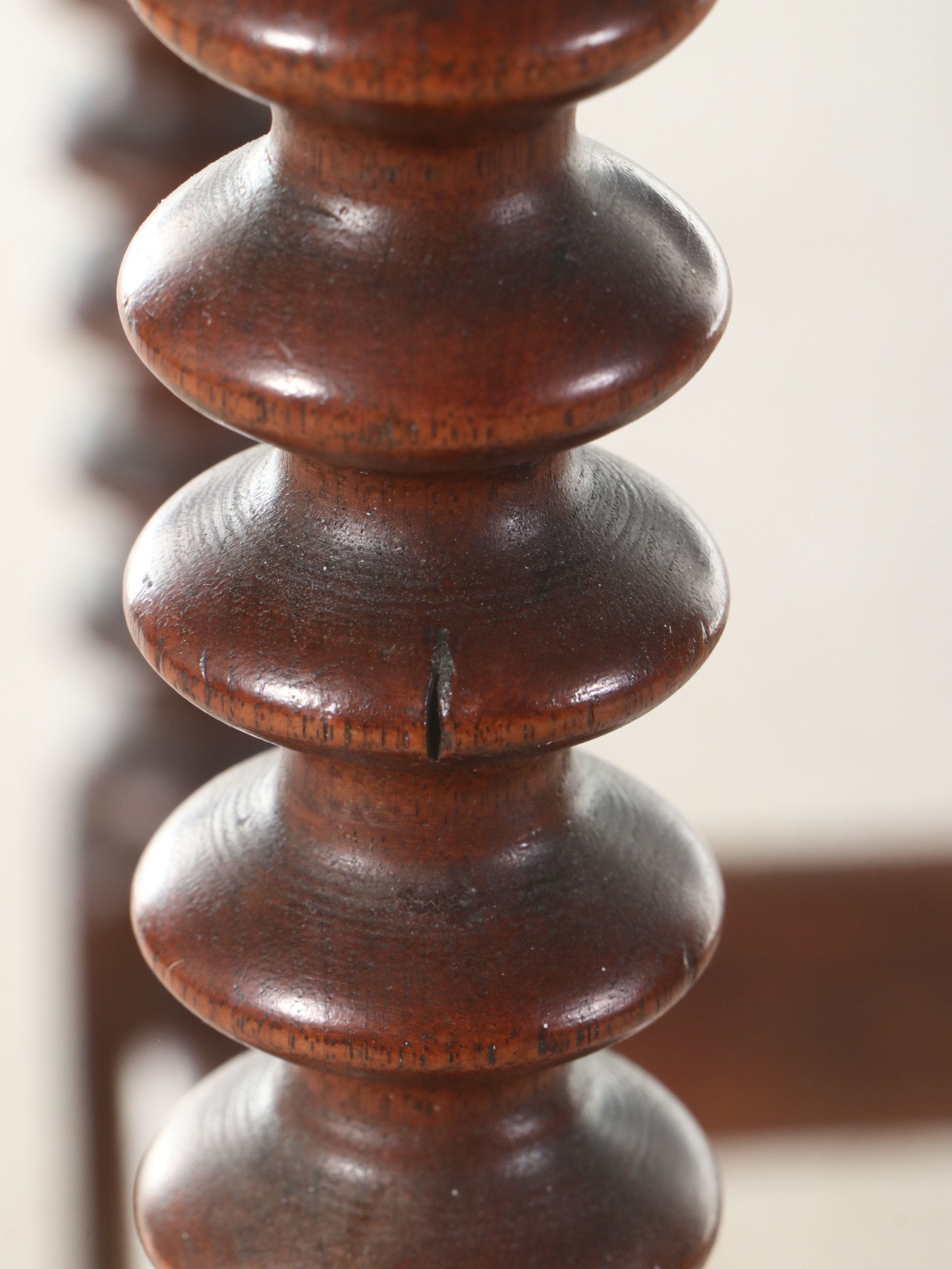 Victorian Walnut Finish Turned Bobbin Jenny Lind Style Cradle