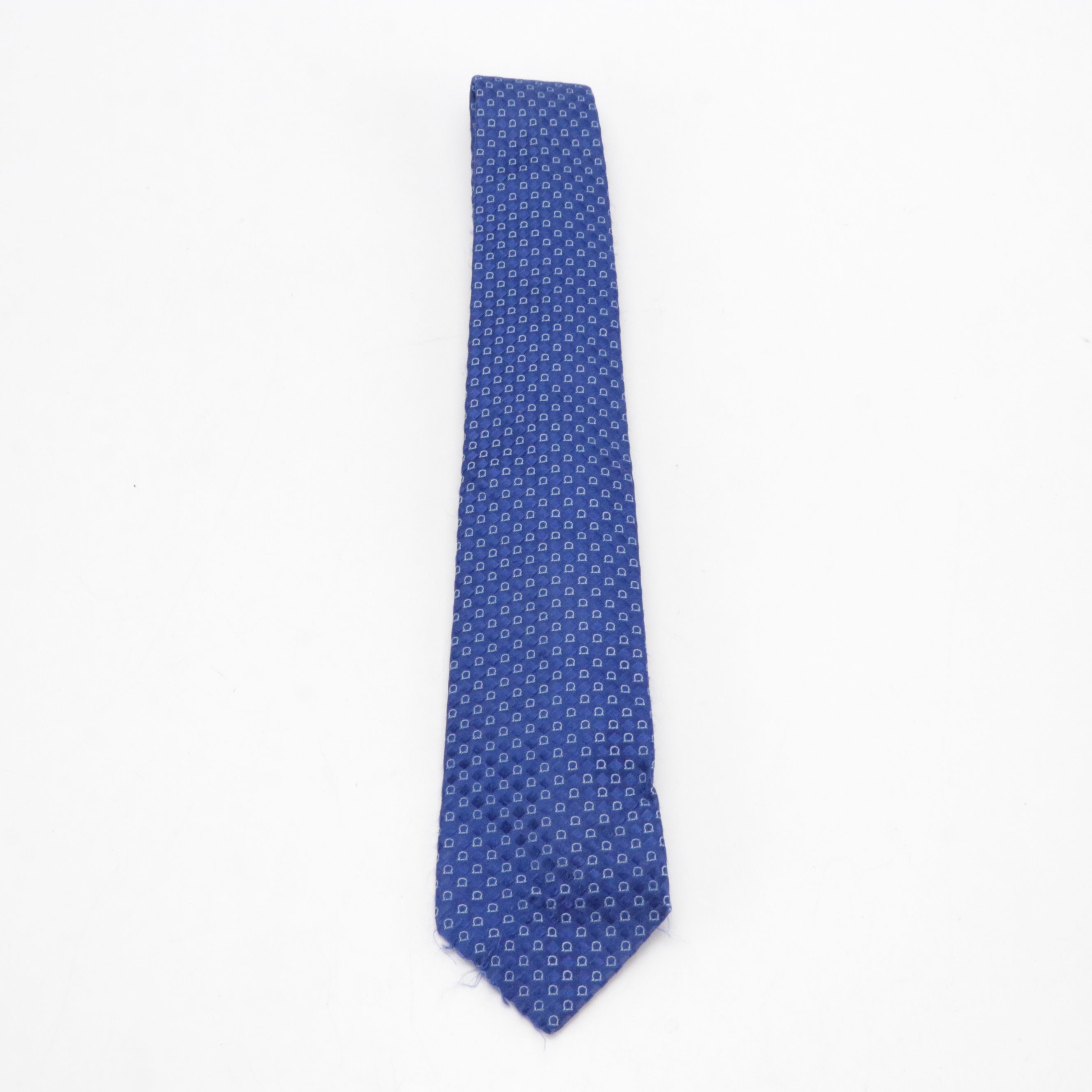Salvatore Ferragamo Gancini Pattern Necktie in Silk Jacquard