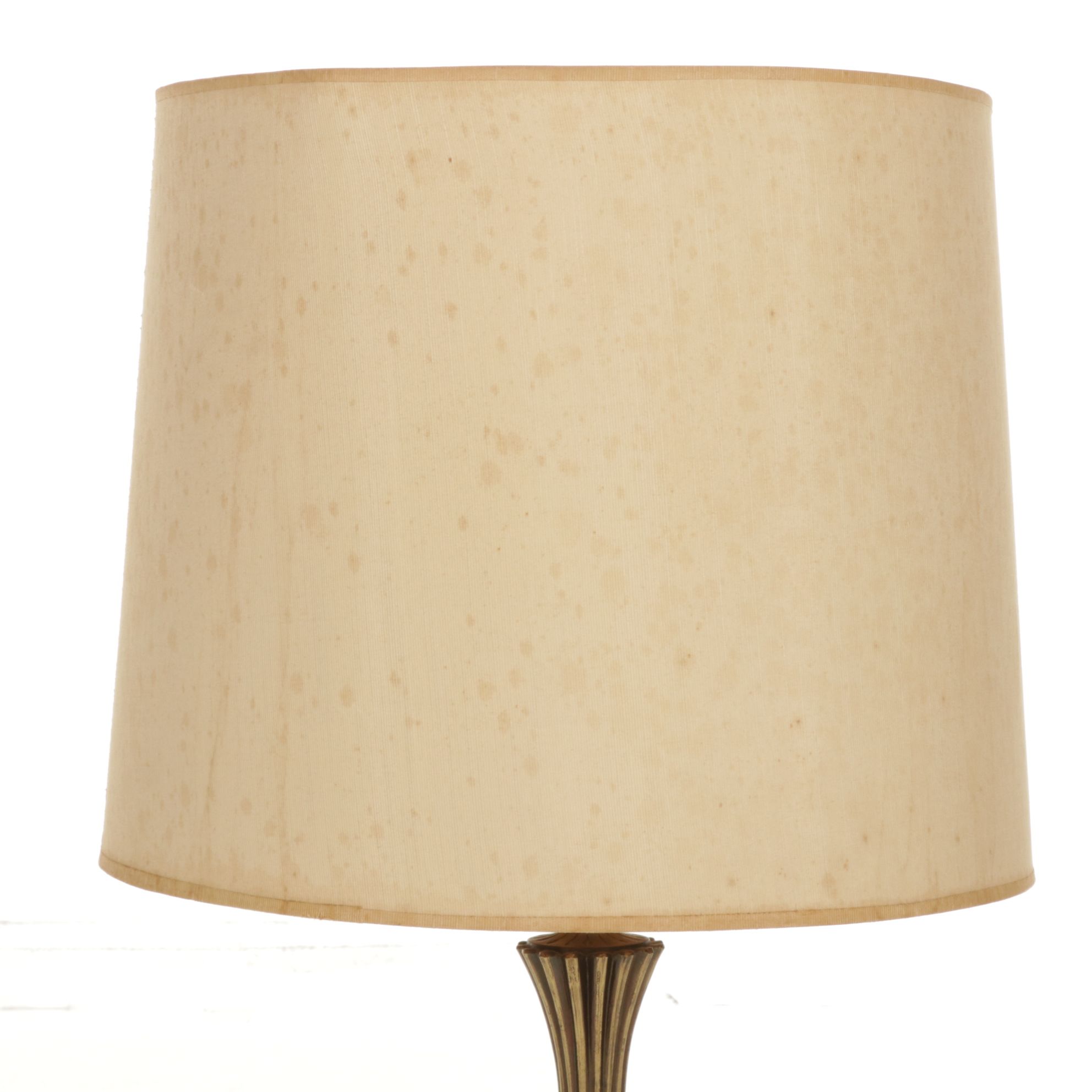 Mid Century Modern Drip Glaze Ceramic and Brass Table Lamp
