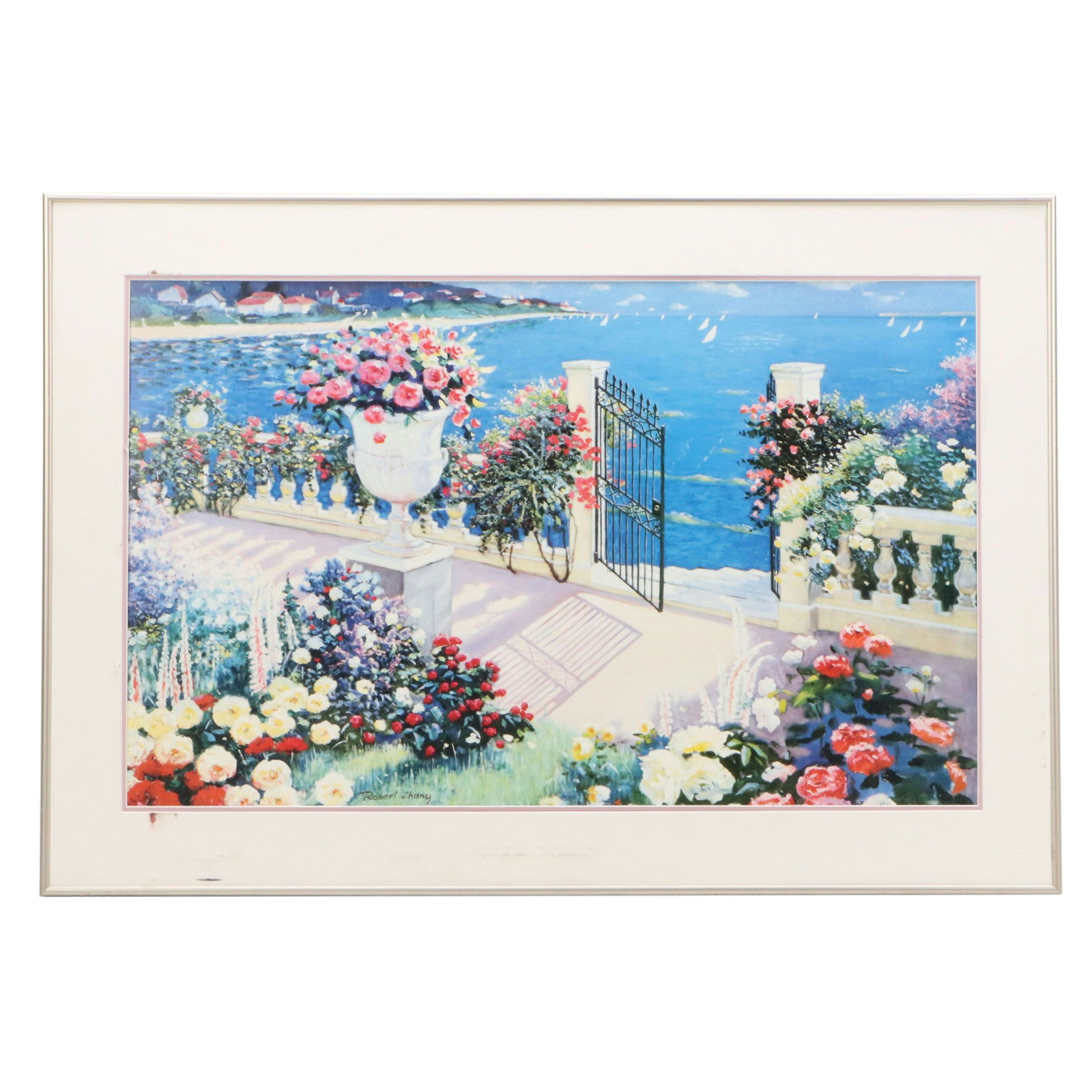 Robert Zhang Offset Lithograph "Paradise Garden," Late 20th Century