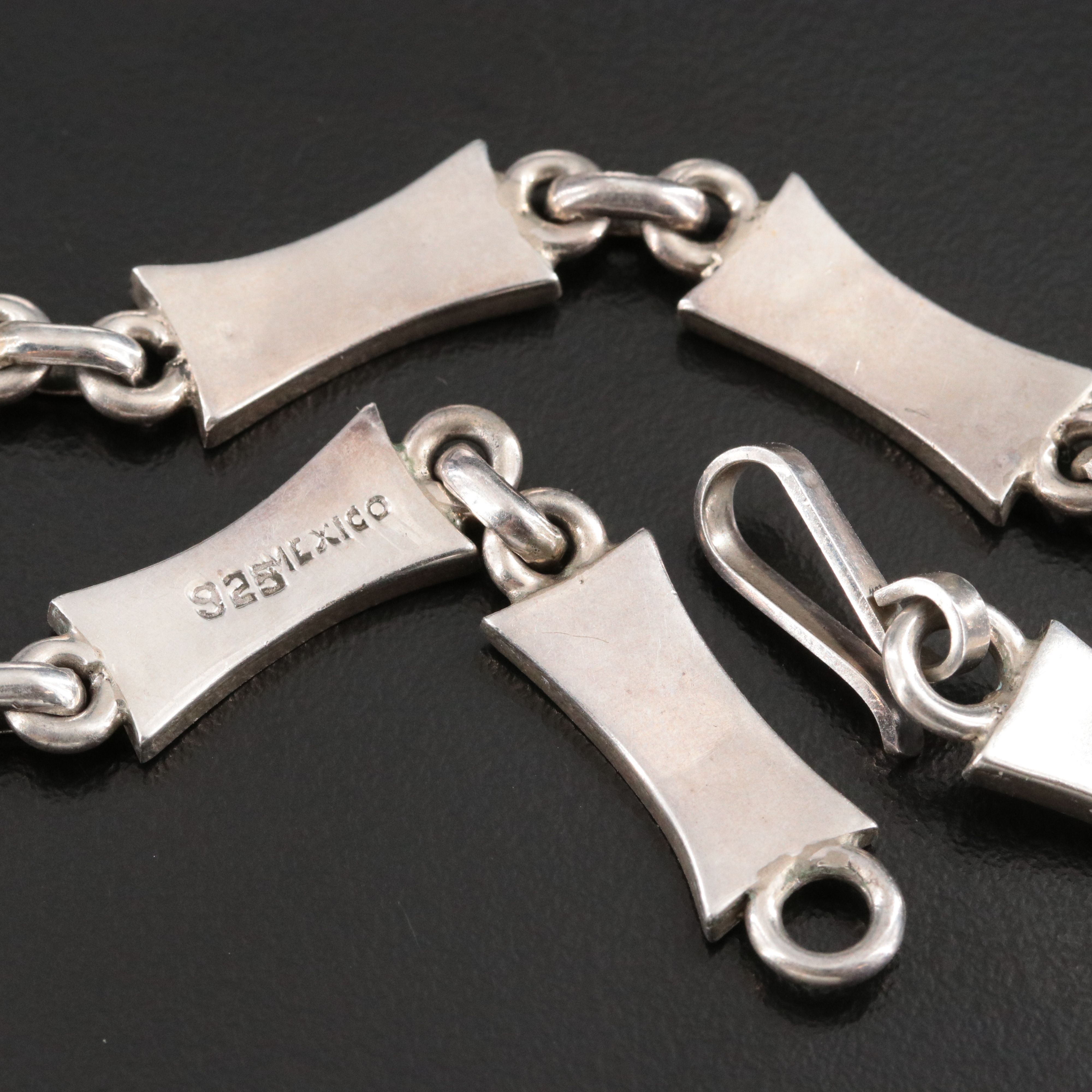 Mexican Sterling Inlay Link Necklace